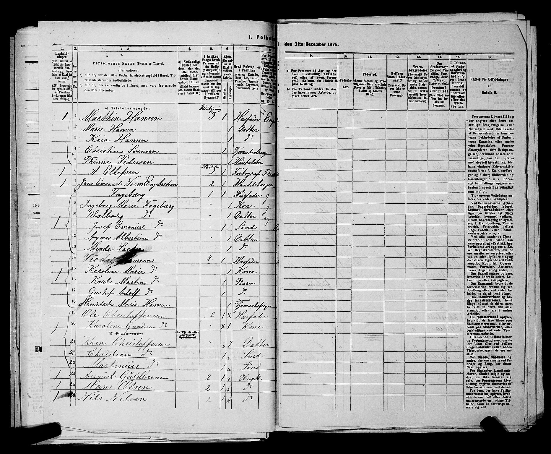 RA, 1875 census for 0301 Kristiania, 1875, p. 831