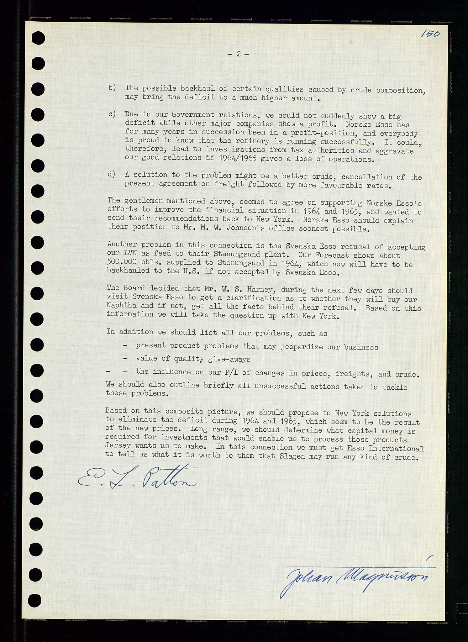 Pa 0982 - Esso Norge A/S, AV/SAST-A-100448/A/Aa/L0001/0004: Den administrerende direksjon Board minutes (styrereferater) / Den administrerende direksjon Board minutes (styrereferater), 1963-1964, p. 113