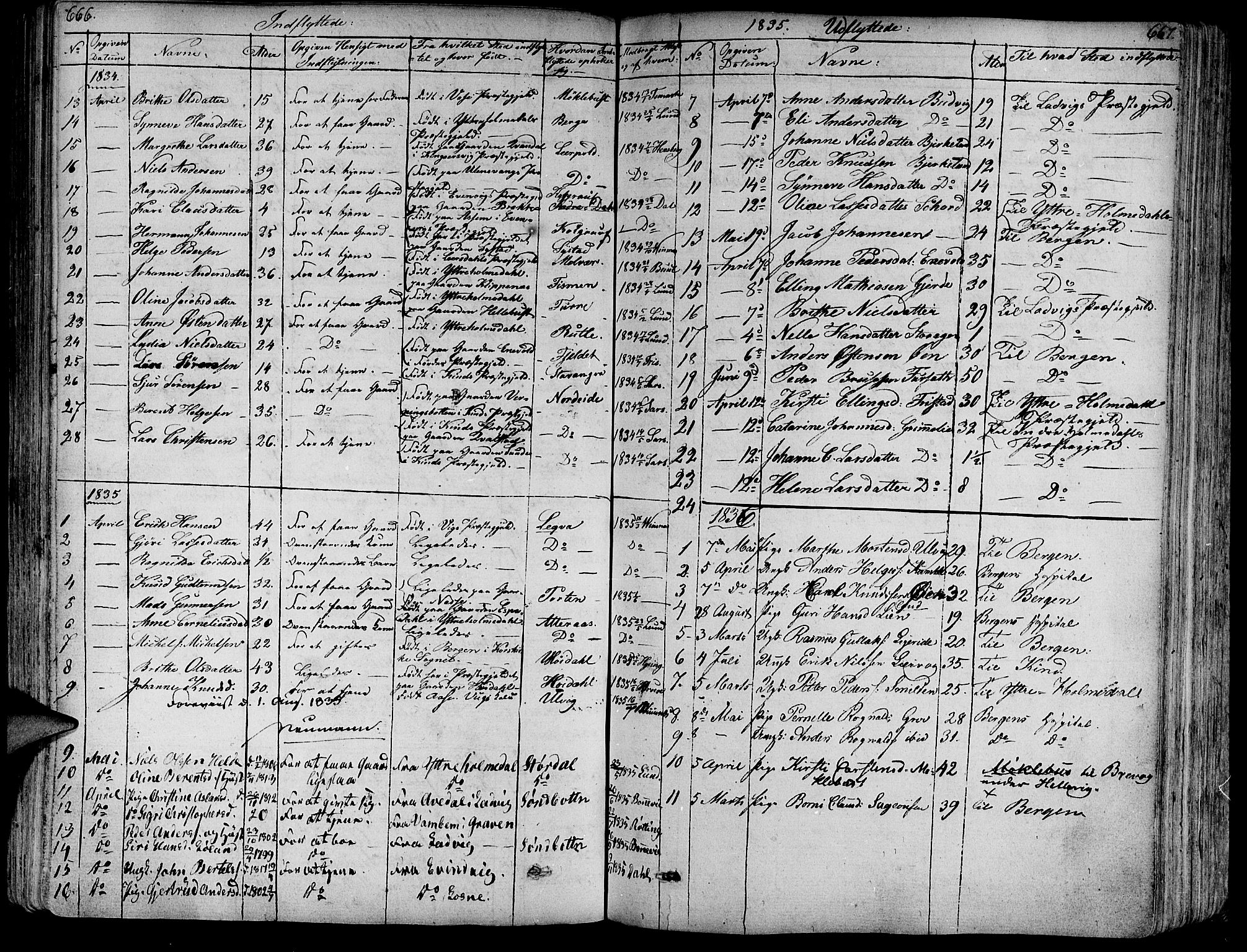 Askvoll sokneprestembete, SAB/A-79501/H/Haa/Haaa/L0010: Parish register (official) no. A 10, 1821-1844, p. 666-667