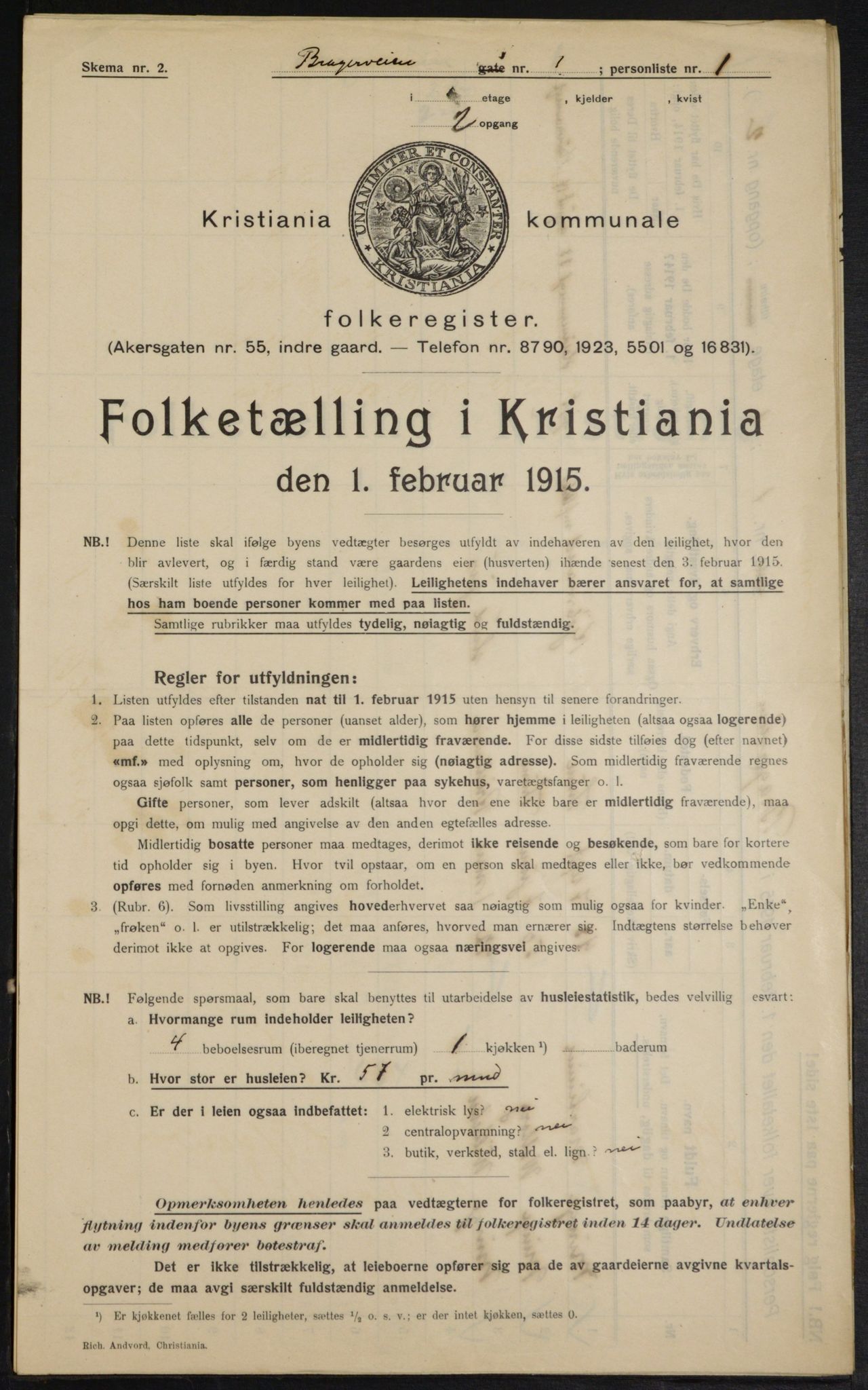 OBA, Municipal Census 1915 for Kristiania, 1915, p. 7949