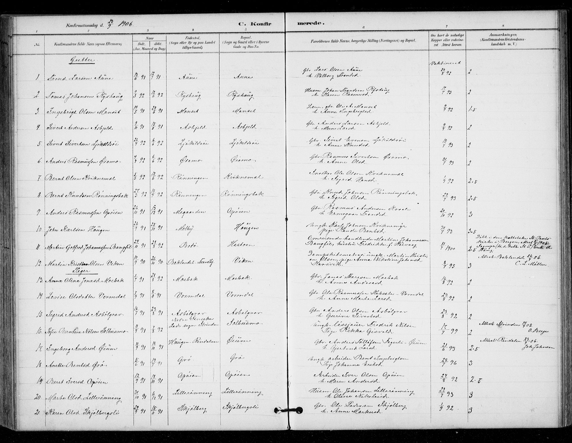 Ministerialprotokoller, klokkerbøker og fødselsregistre - Sør-Trøndelag, AV/SAT-A-1456/671/L0841: Parish register (official) no. 671A03, 1893-1915