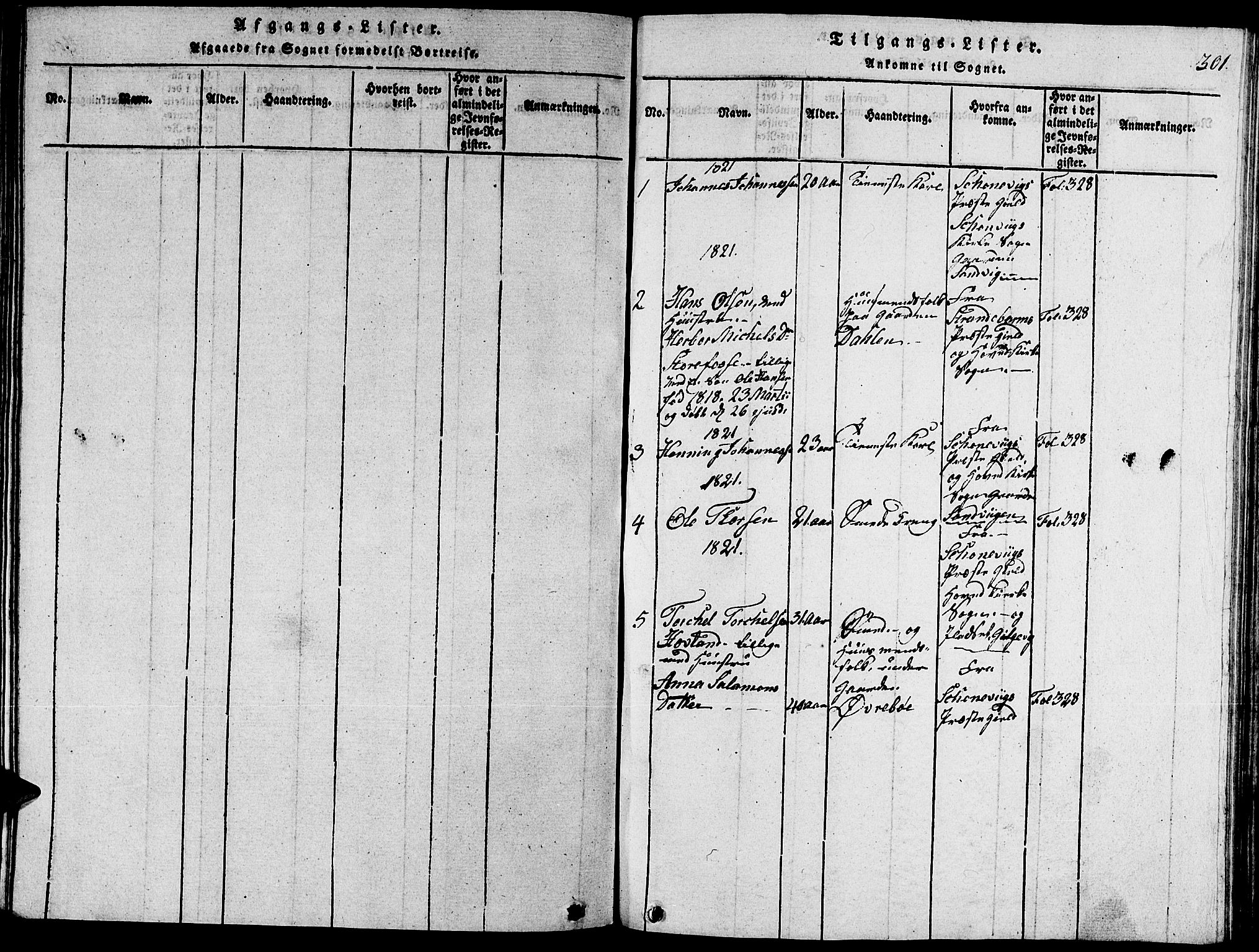 Fjelberg sokneprestembete, SAB/A-75201/H/Hab: Parish register (copy) no. A 1, 1816-1823, p. 301