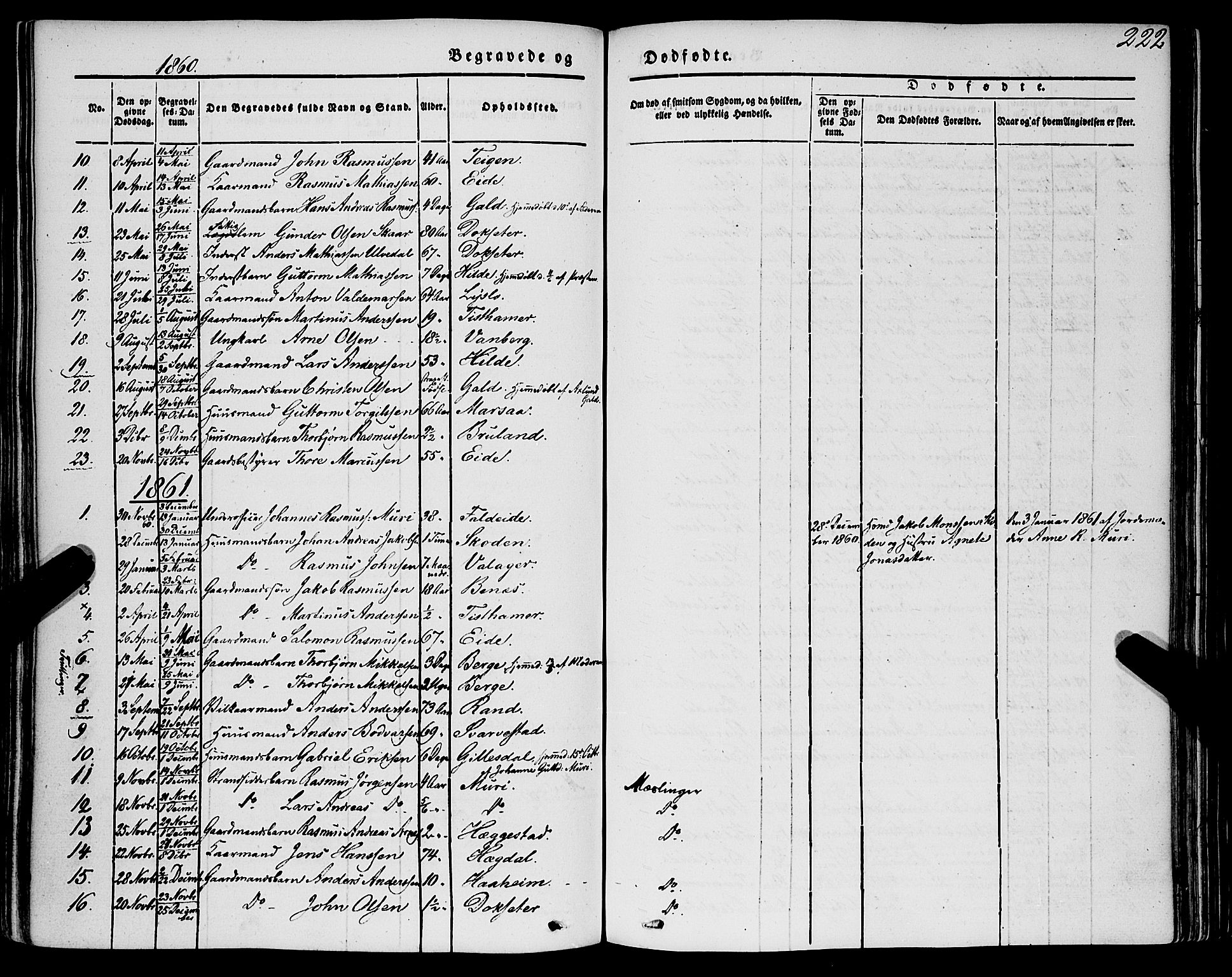 Innvik sokneprestembete, SAB/A-80501: Parish register (official) no. A 5, 1847-1865, p. 222