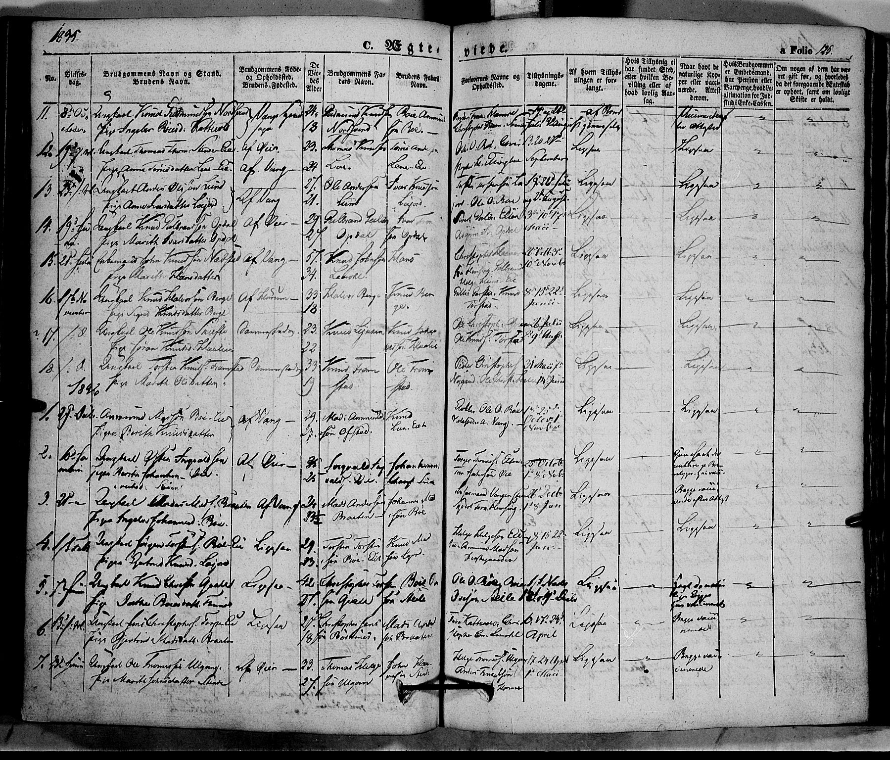 Vang prestekontor, Valdres, SAH/PREST-140/H/Ha/L0005: Parish register (official) no. 5, 1831-1845, p. 125