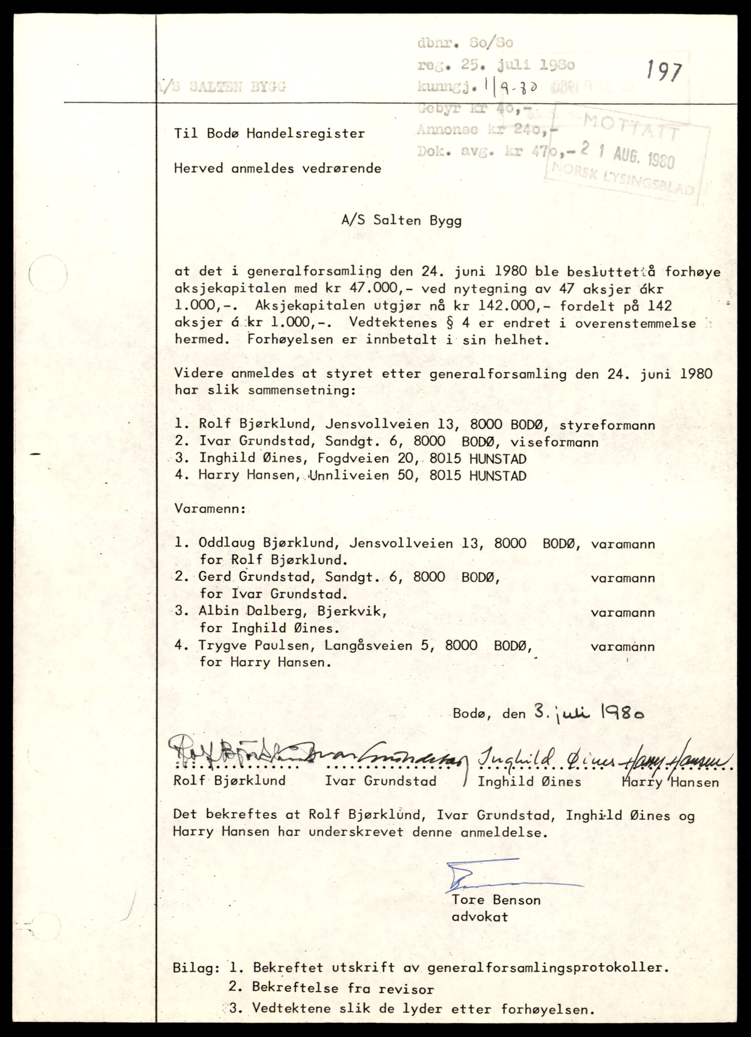 Bodø sorenskriveri, AV/SAT-A-0022/3/J/Jd/Jda/L0032: Bilag, 1980, p. 3