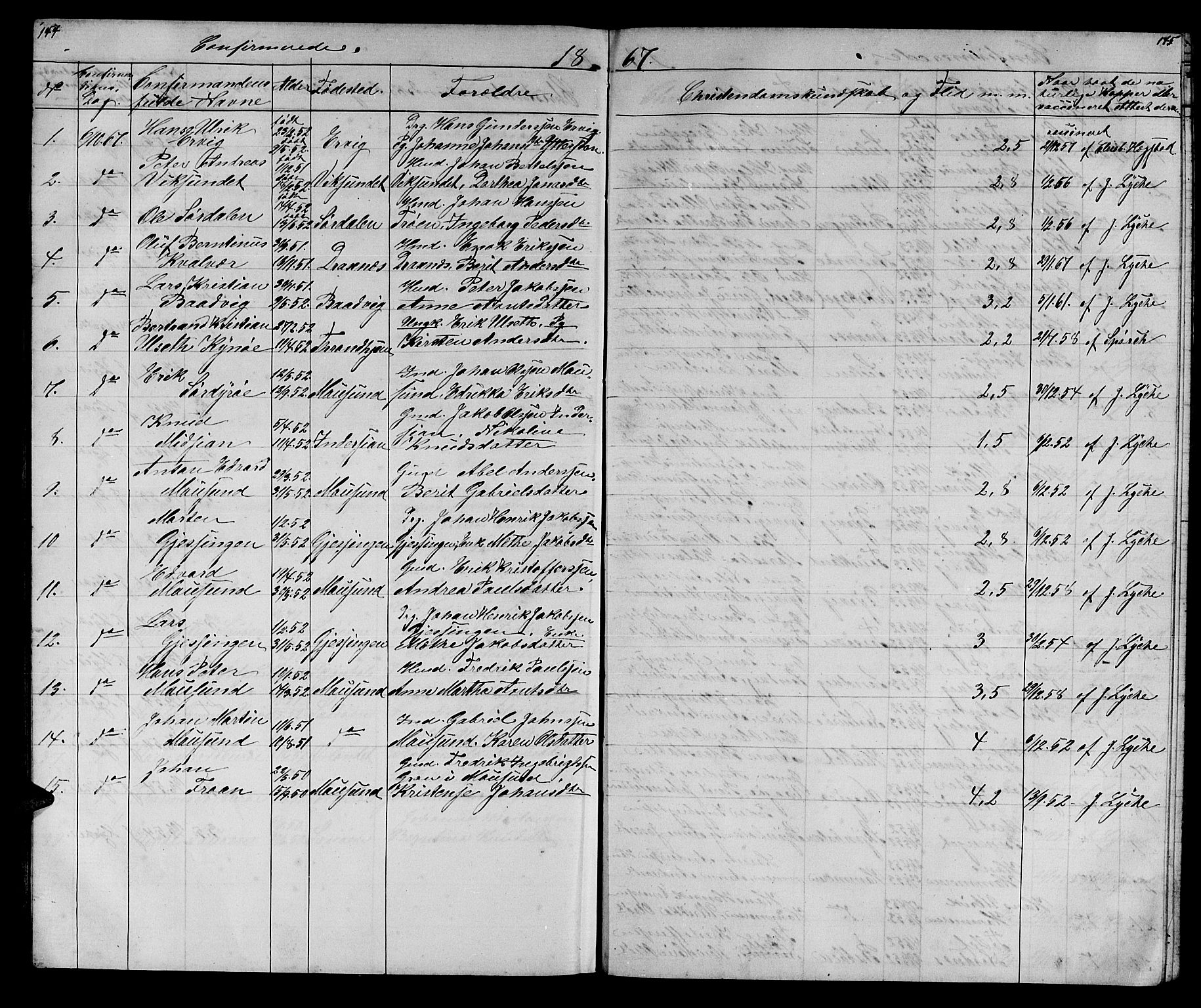 Ministerialprotokoller, klokkerbøker og fødselsregistre - Sør-Trøndelag, SAT/A-1456/640/L0583: Parish register (copy) no. 640C01, 1866-1877, p. 144-145