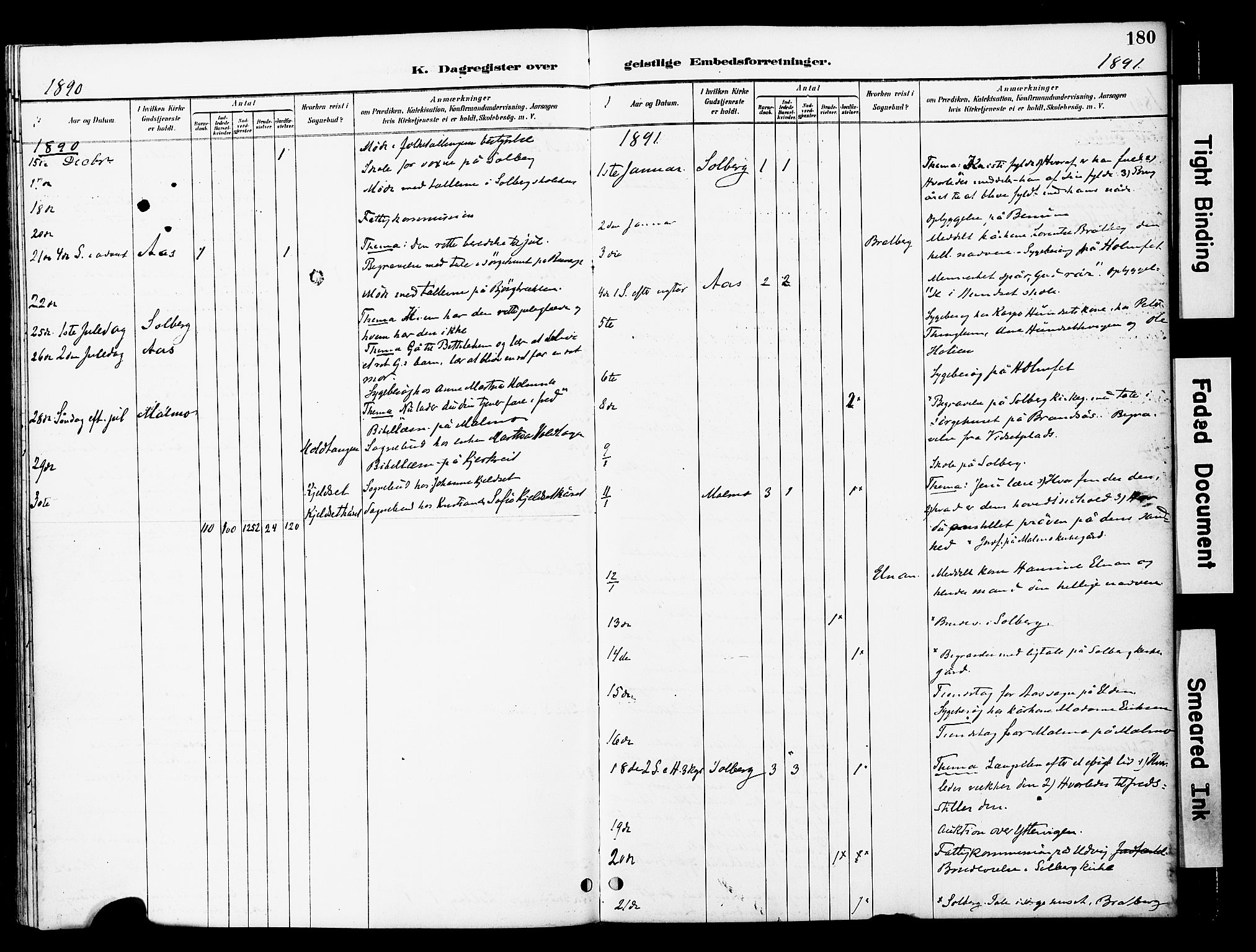 Ministerialprotokoller, klokkerbøker og fødselsregistre - Nord-Trøndelag, SAT/A-1458/741/L0396: Parish register (official) no. 741A10, 1889-1901, p. 180