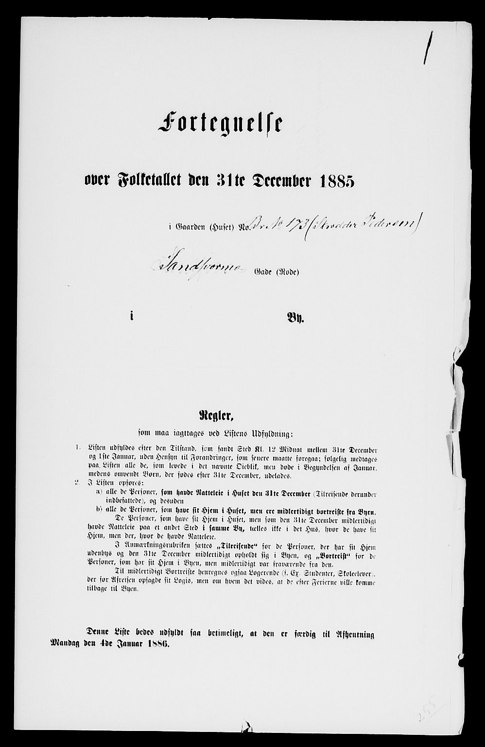 SAKO, 1885 census for 0604 Kongsberg, 1885, p. 320