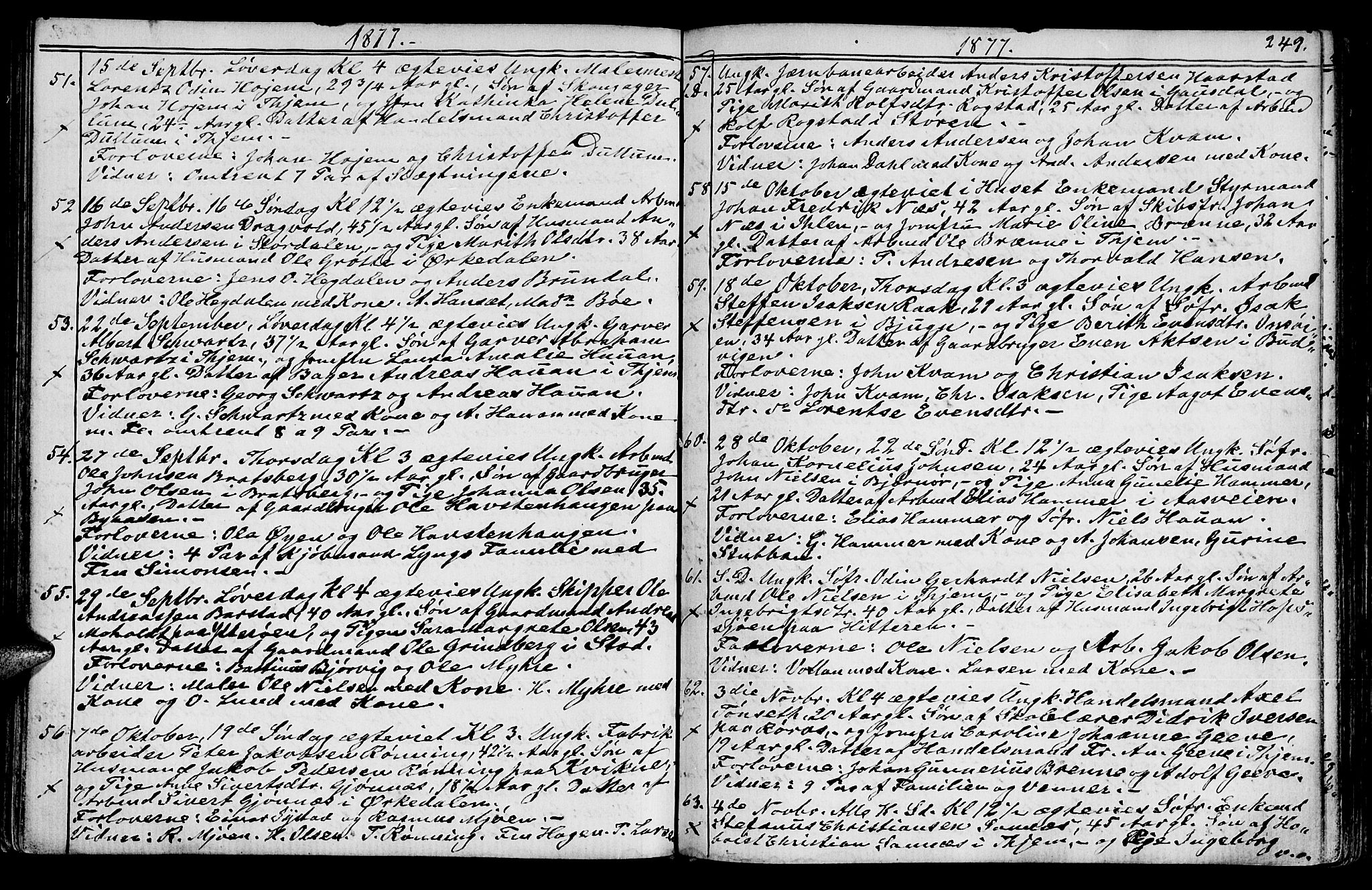 Ministerialprotokoller, klokkerbøker og fødselsregistre - Sør-Trøndelag, SAT/A-1456/602/L0142: Parish register (copy) no. 602C10, 1872-1894, p. 249