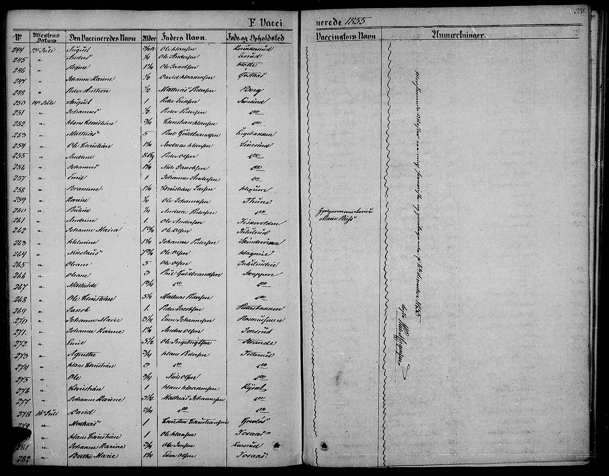 Vestre Toten prestekontor, AV/SAH-PREST-108/H/Ha/Haa/L0005: Parish register (official) no. 5, 1850-1855, p. 388