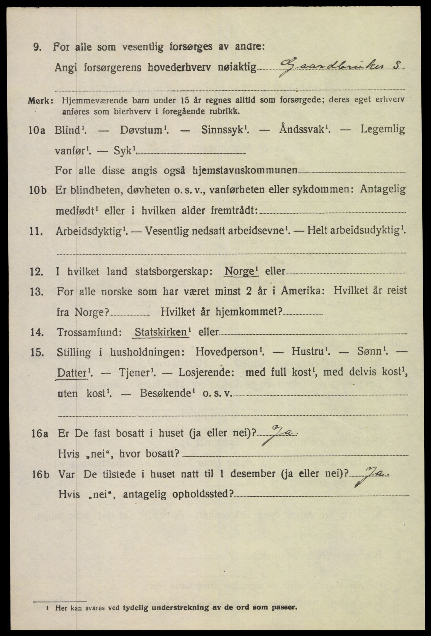 SAK, 1920 census for Søndeled, 1920, p. 4954