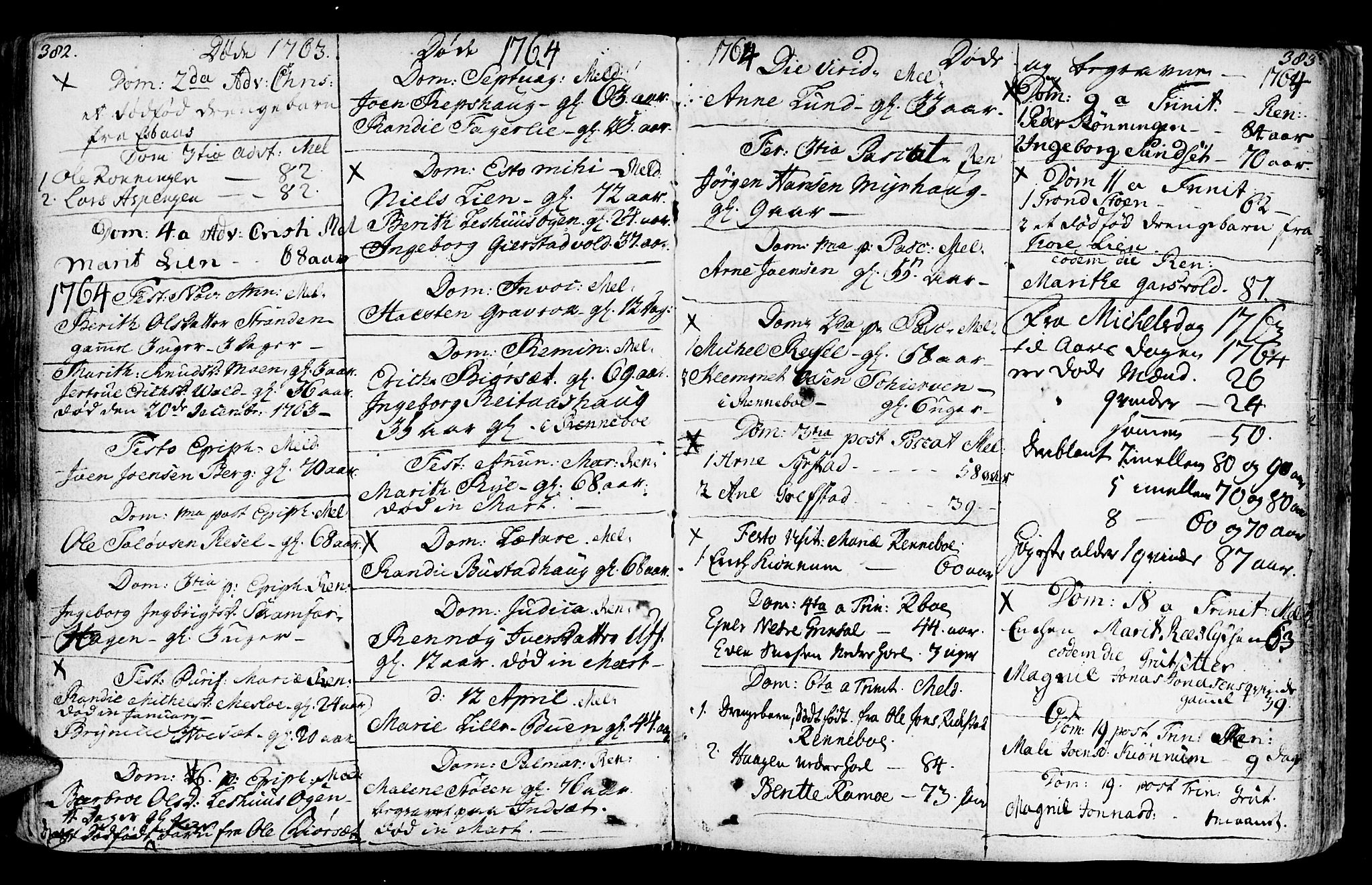 Ministerialprotokoller, klokkerbøker og fødselsregistre - Sør-Trøndelag, SAT/A-1456/672/L0851: Parish register (official) no. 672A04, 1751-1775, p. 382-383