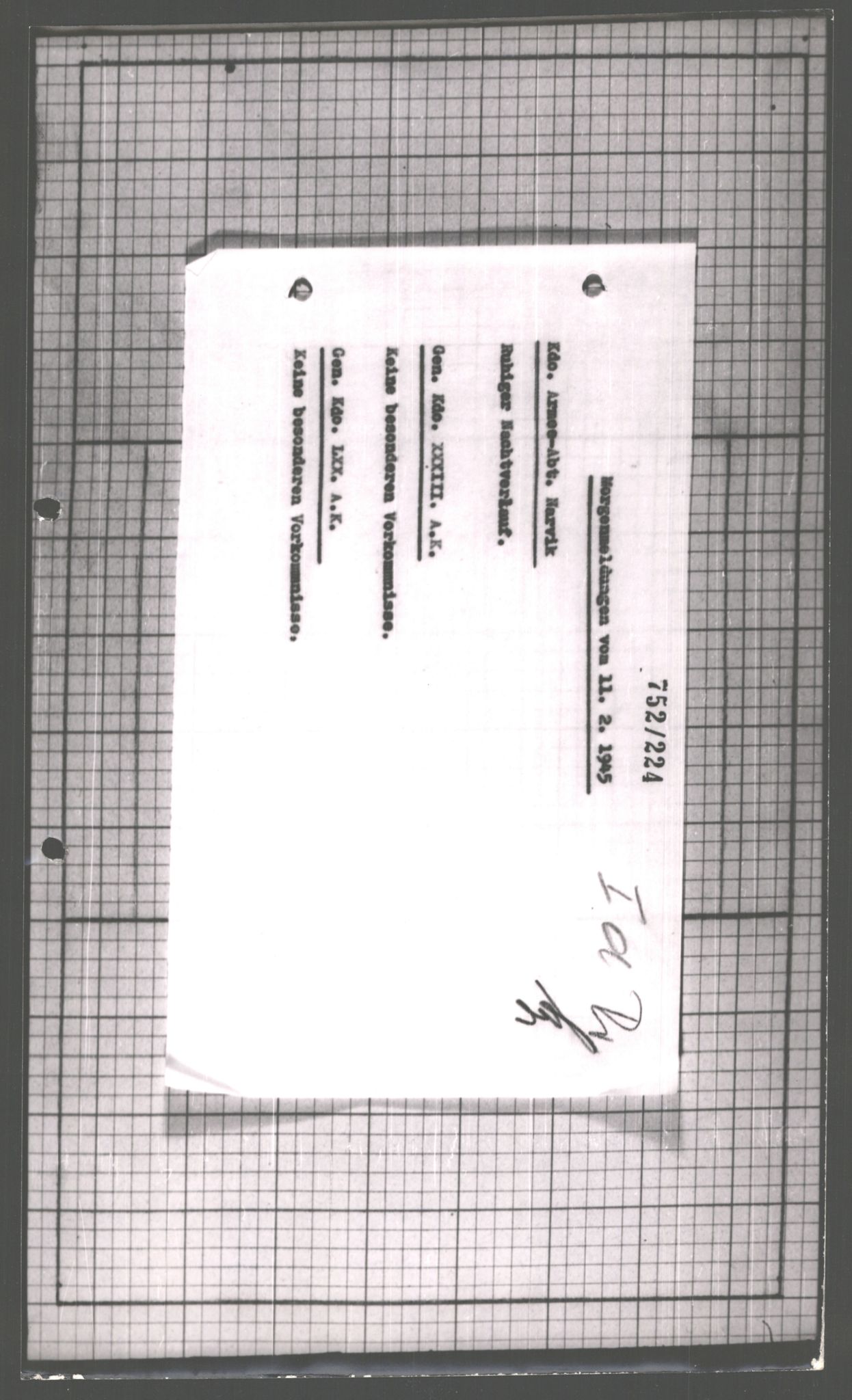 Forsvarets Overkommando. 2 kontor. Arkiv 11.4. Spredte tyske arkivsaker, AV/RA-RAFA-7031/D/Dar/Dara/L0003: Krigsdagbøker for 20. Gebirgs-Armee-Oberkommando (AOK 20), 1945, p. 12