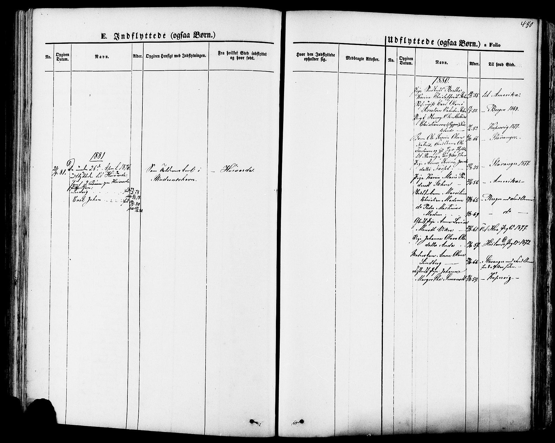 Skudenes sokneprestkontor, SAST/A -101849/H/Ha/Haa/L0006: Parish register (official) no. A 4, 1864-1881, p. 450