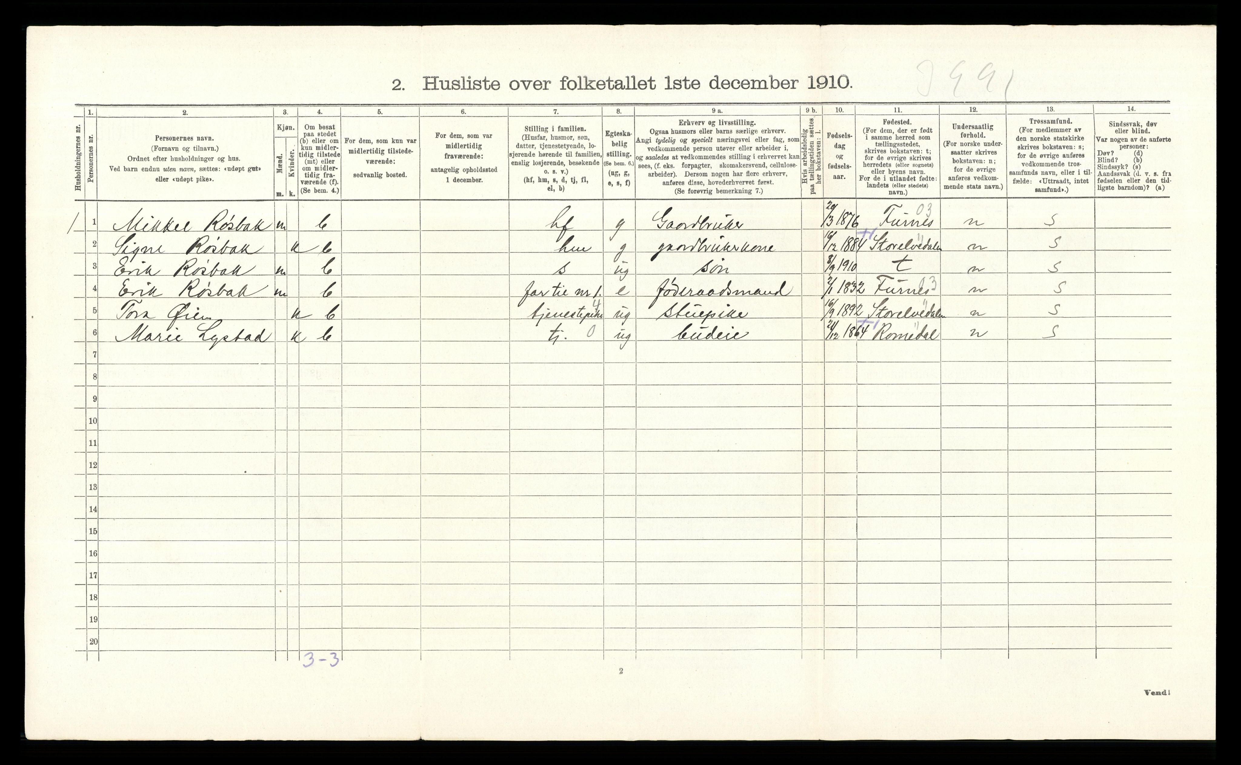 RA, 1910 census for Stange, 1910, p. 1387