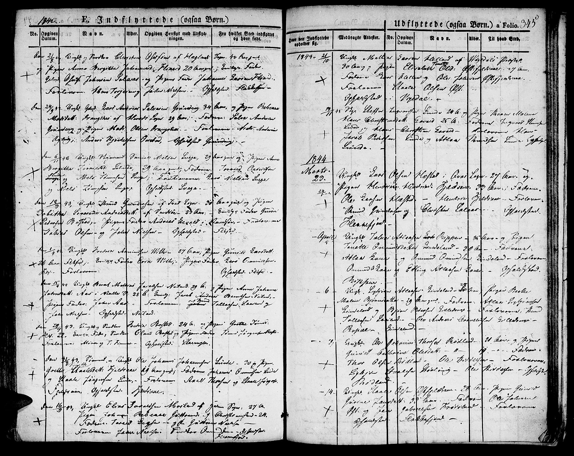 Flekkefjord sokneprestkontor, SAK/1111-0012/F/Fb/Fbc/L0004: Parish register (copy) no. B 4, 1827-1846, p. 345