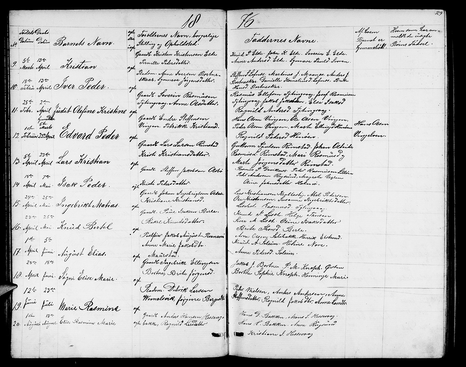 Davik sokneprestembete, AV/SAB-A-79701/H/Hab/Habc/L0001: Parish register (copy) no. C 1, 1866-1888, p. 29