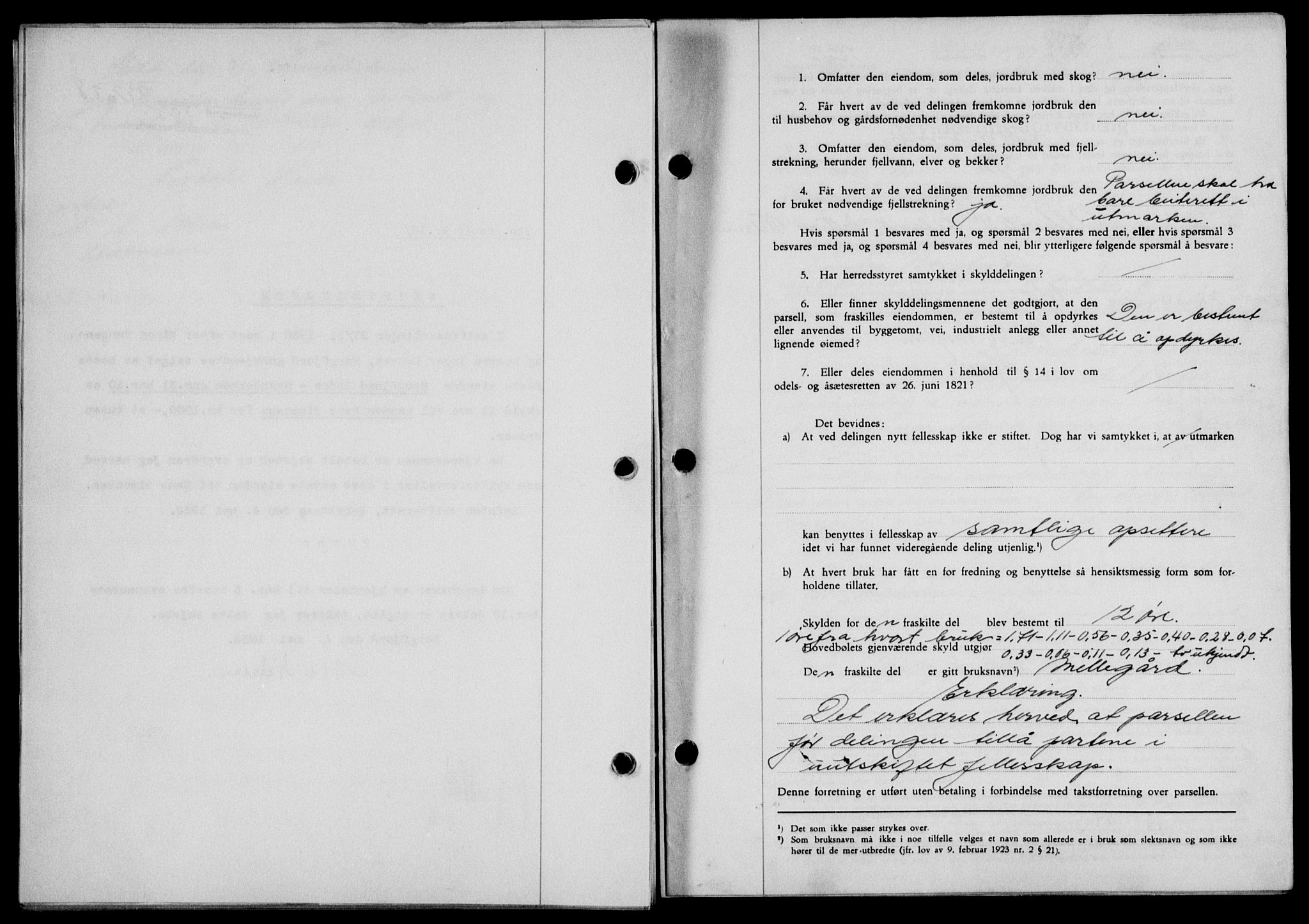 Lofoten sorenskriveri, SAT/A-0017/1/2/2C/L0004a: Mortgage book no. 4a, 1938-1938, Diary no: : 872/1938