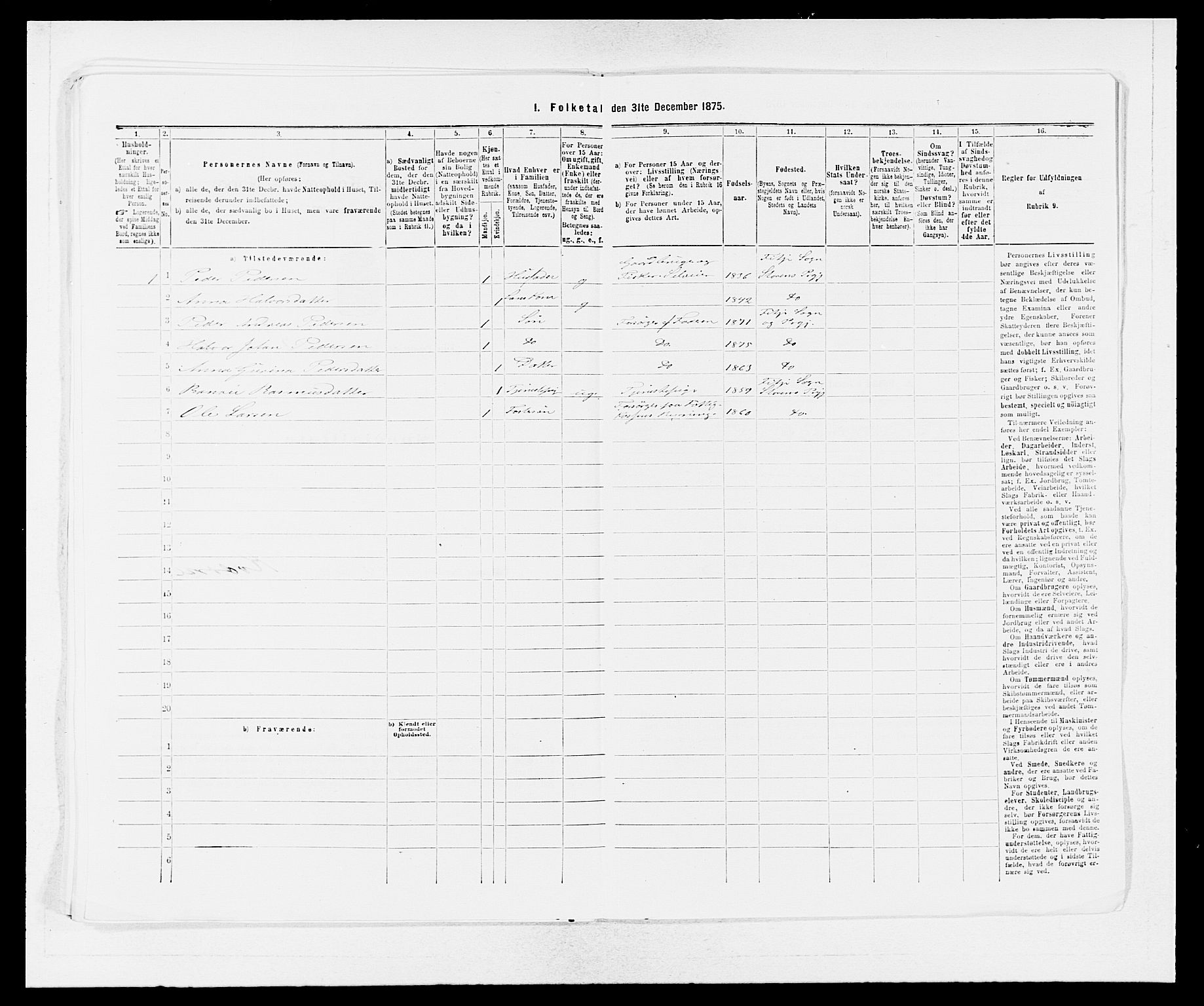 SAB, 1875 census for 1222P Fitjar, 1875, p. 320