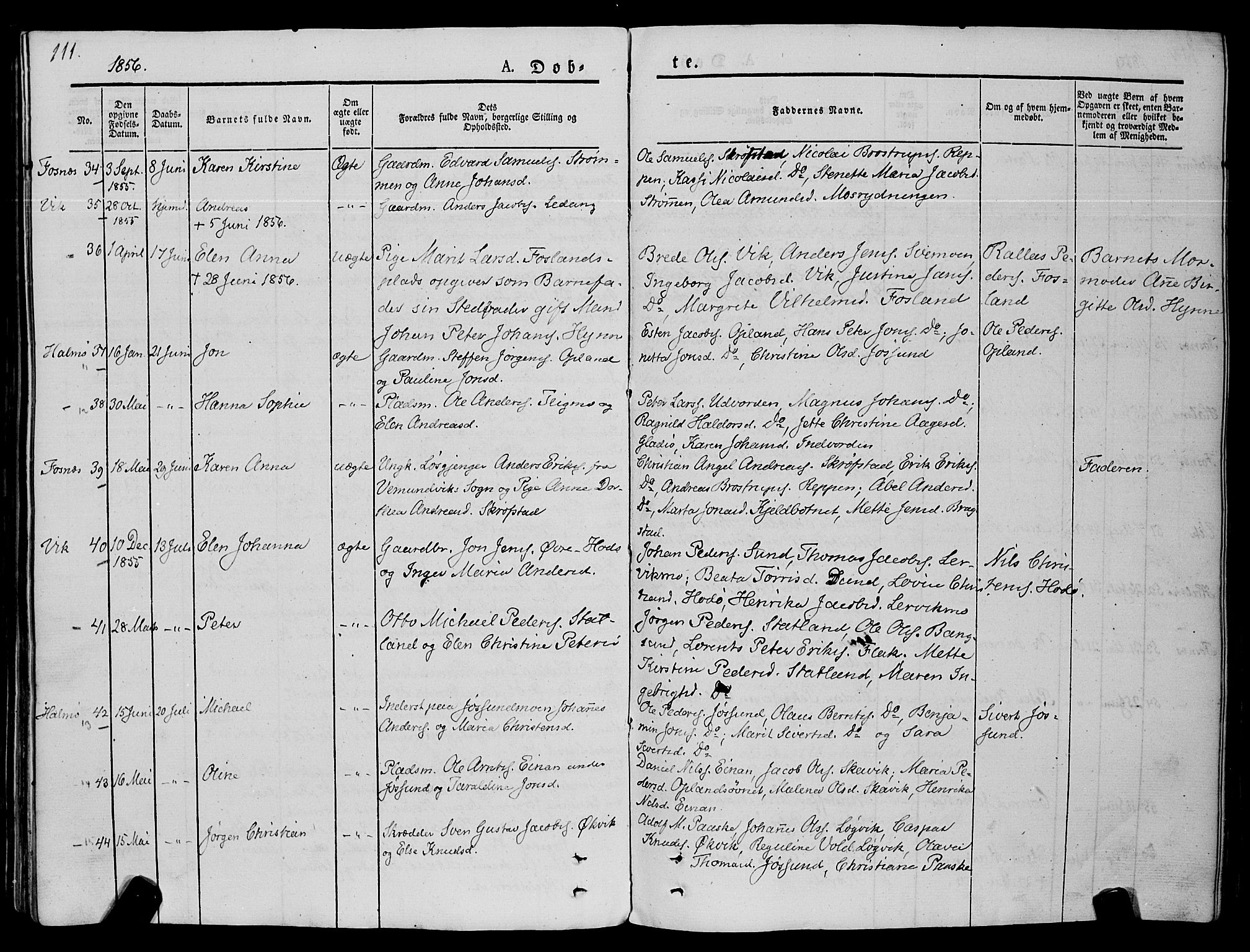 Ministerialprotokoller, klokkerbøker og fødselsregistre - Nord-Trøndelag, AV/SAT-A-1458/773/L0614: Parish register (official) no. 773A05, 1831-1856, p. 111