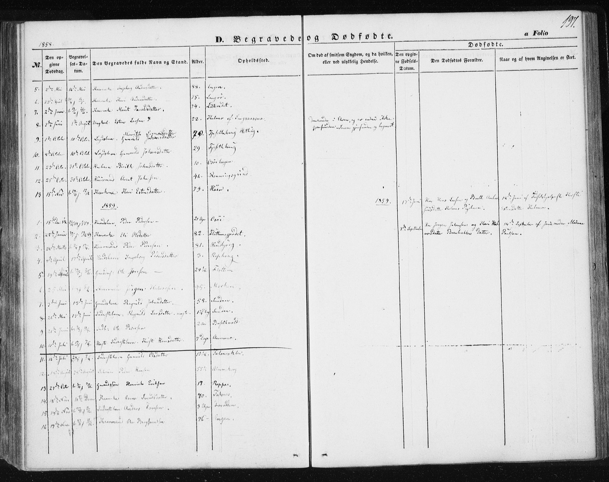 Ministerialprotokoller, klokkerbøker og fødselsregistre - Sør-Trøndelag, SAT/A-1456/685/L0964: Parish register (official) no. 685A06 /2, 1846-1859, p. 197