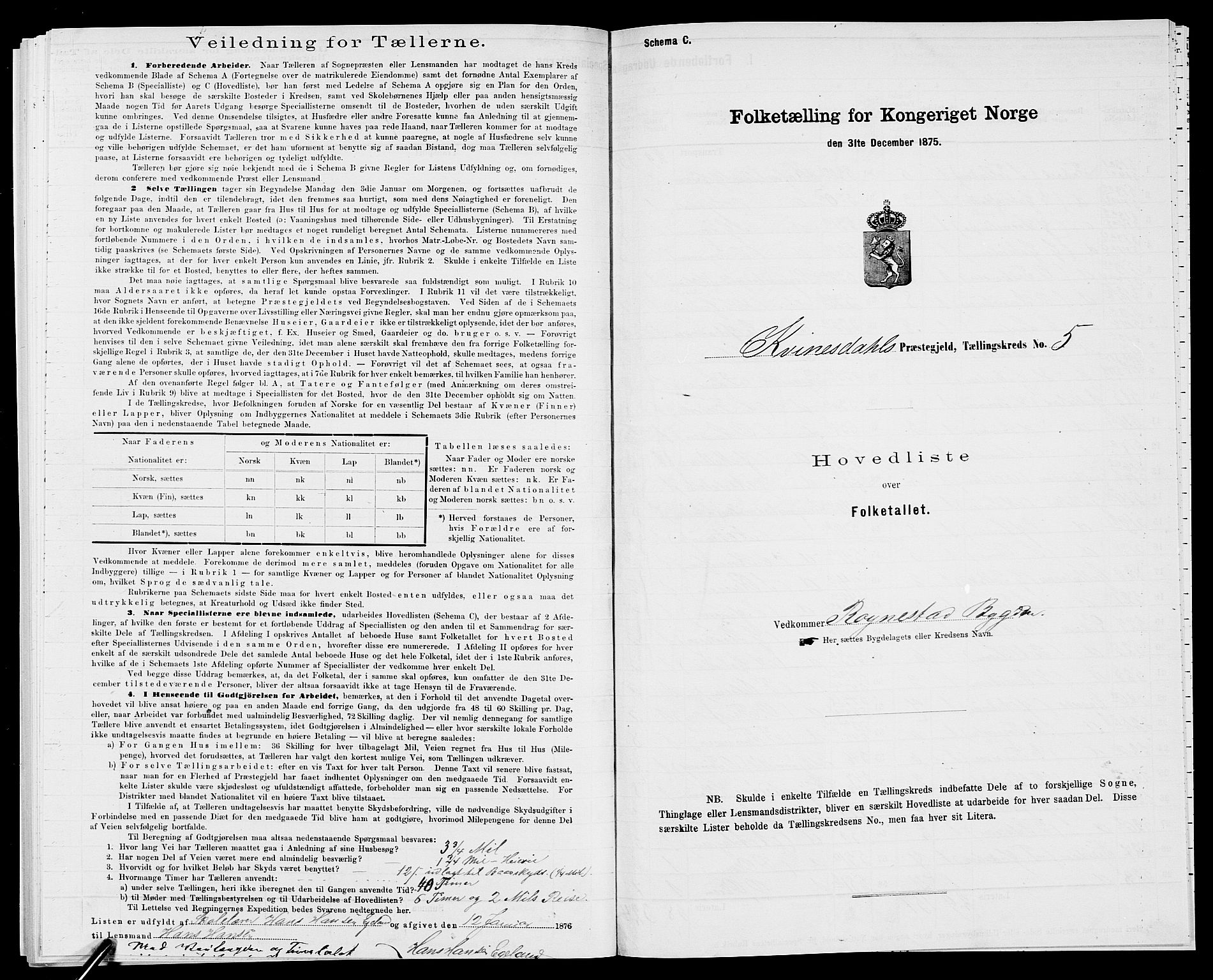 SAK, 1875 census for 1037P Kvinesdal, 1875, p. 63