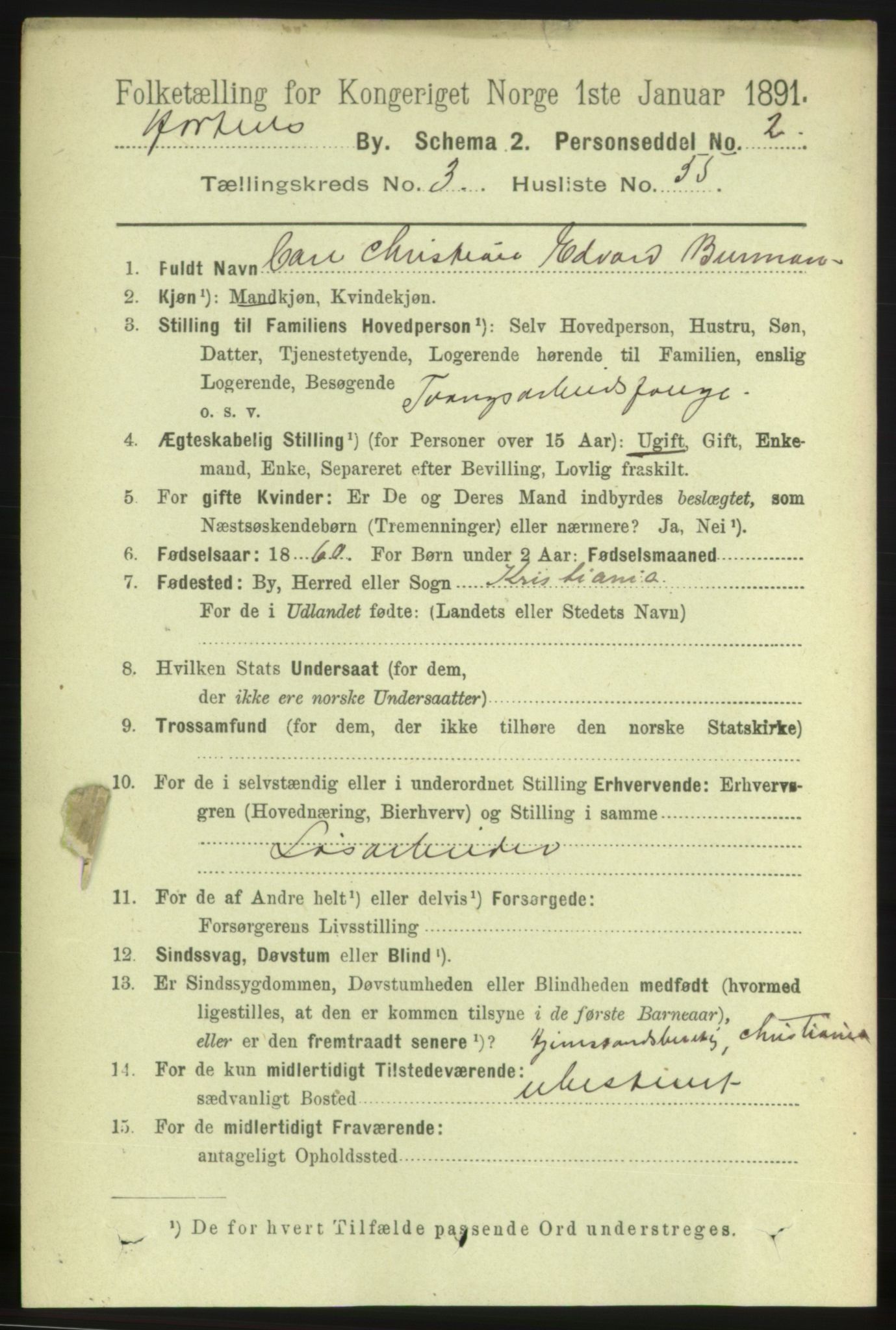 RA, 1891 census for 0703 Horten, 1891, p. 3214