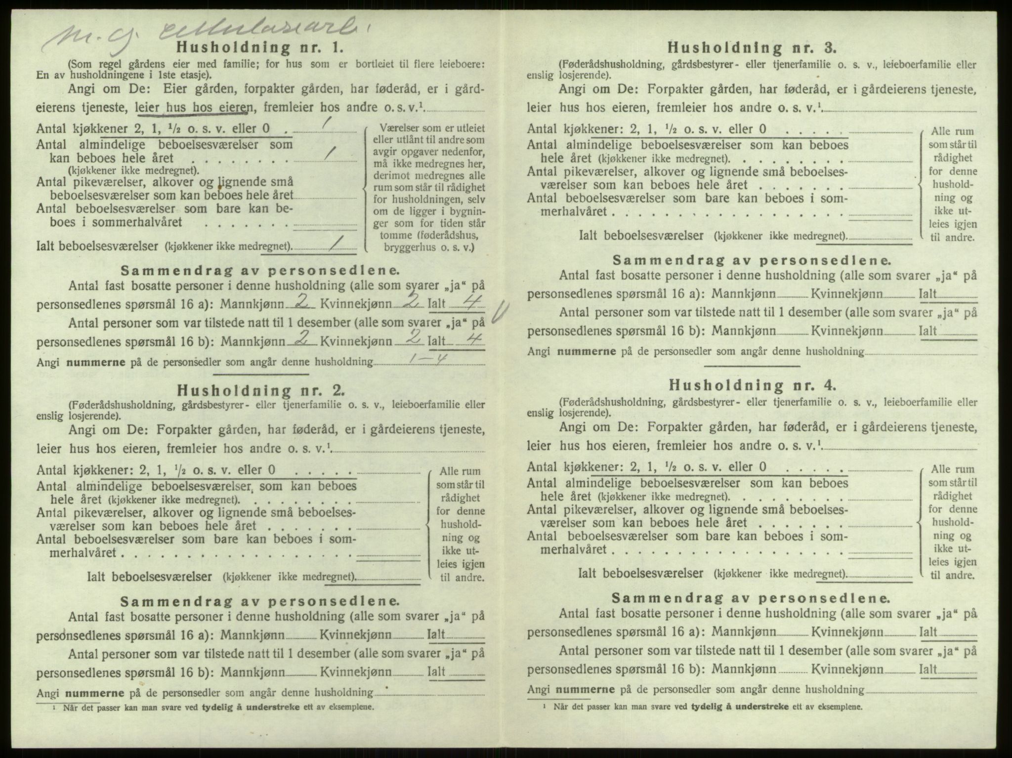 SAO, 1920 census for Berg, 1920, p. 252