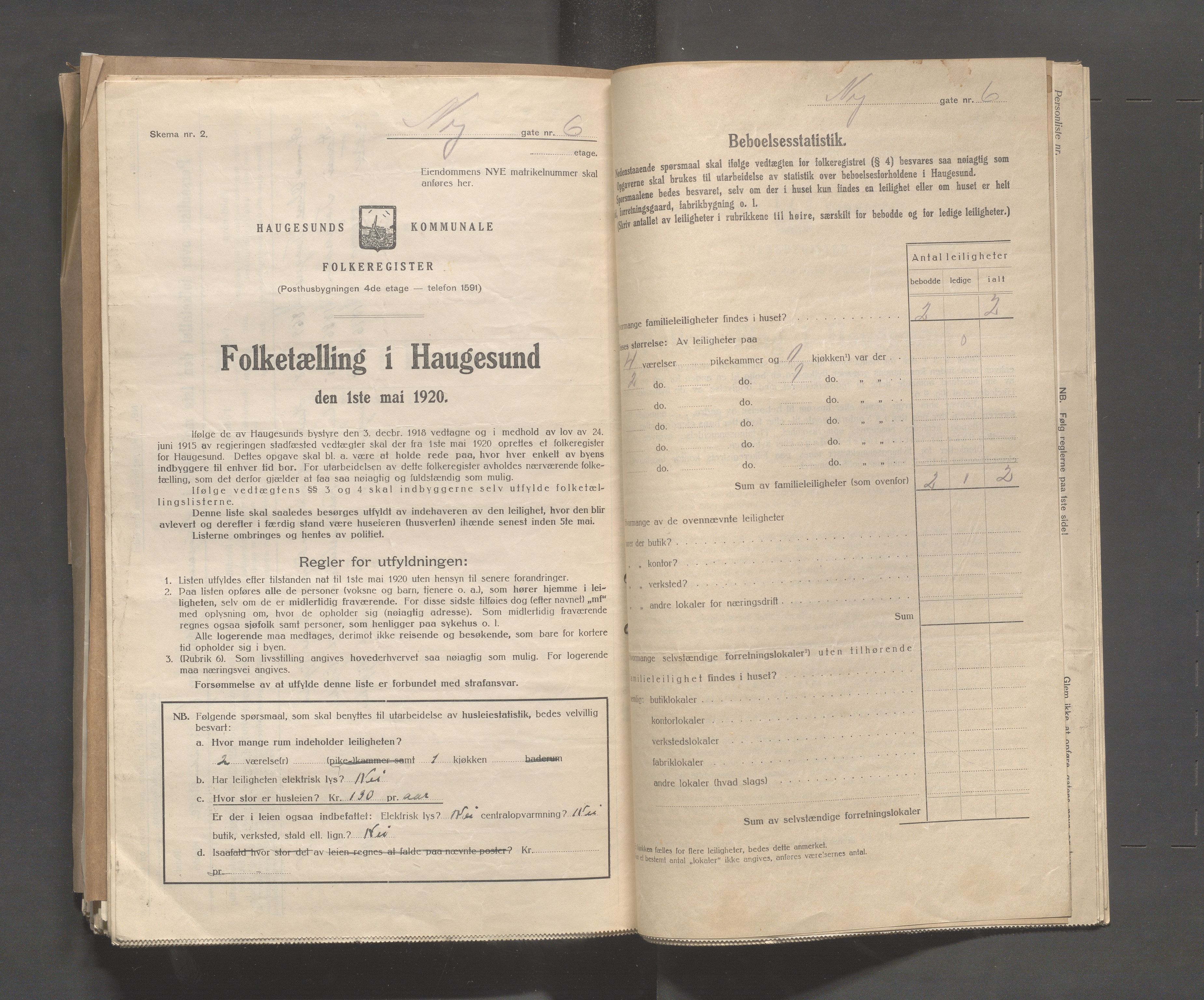 IKAR, Local census 1.5.1920 for Haugesund, 1920, p. 3021