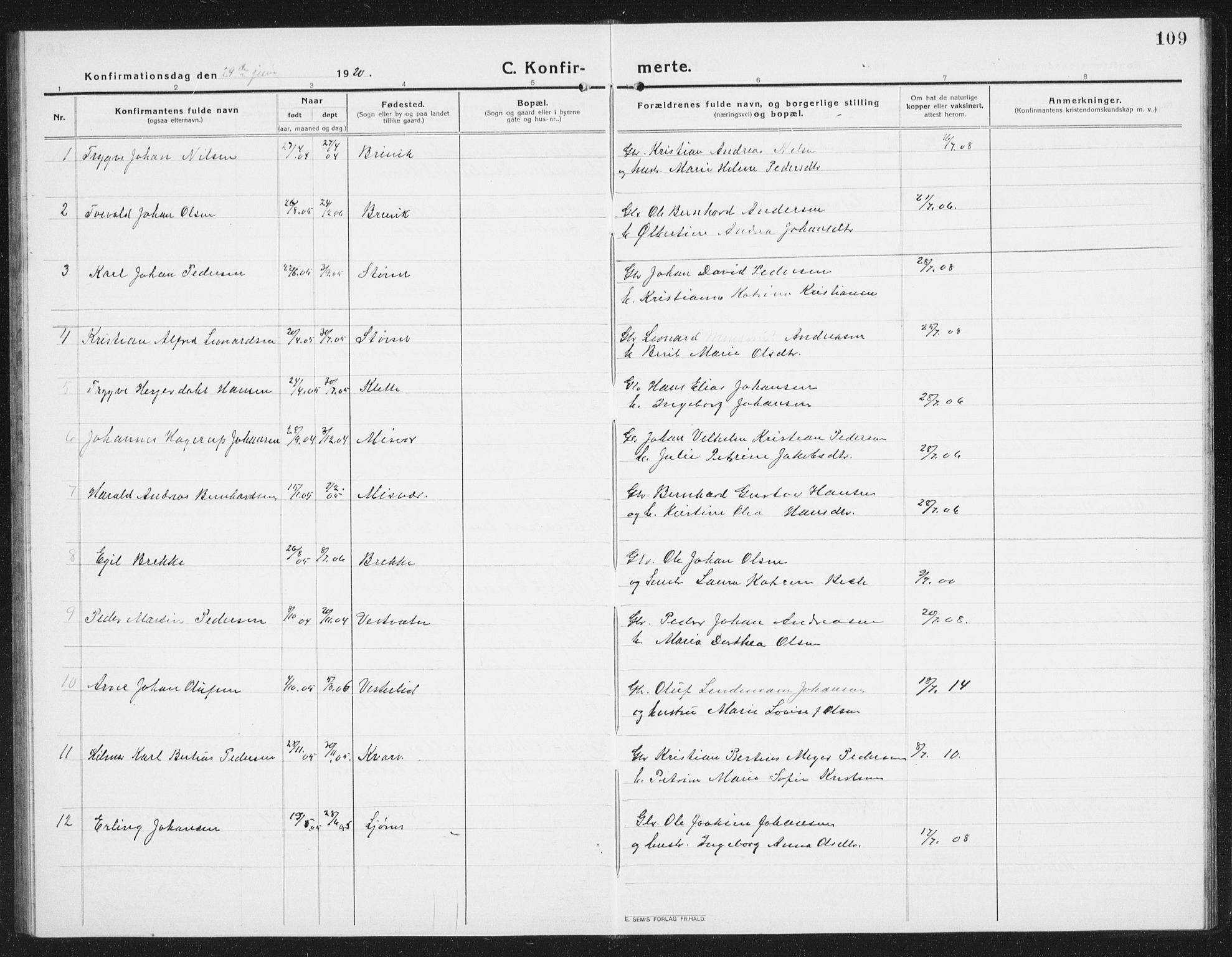 Ministerialprotokoller, klokkerbøker og fødselsregistre - Nordland, AV/SAT-A-1459/852/L0757: Parish register (copy) no. 852C08, 1916-1934, p. 109