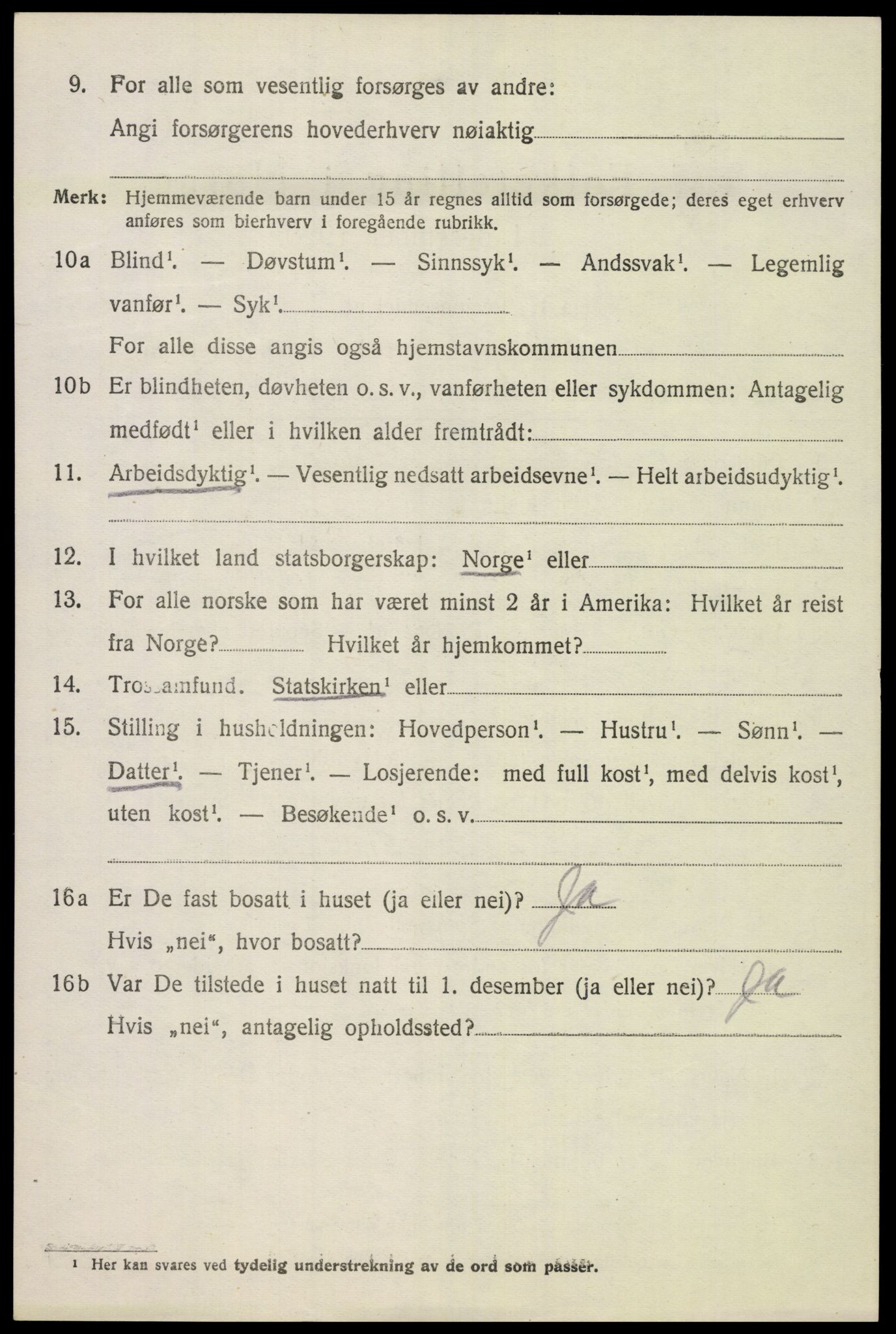 SAH, 1920 census for Dovre, 1920, p. 5395