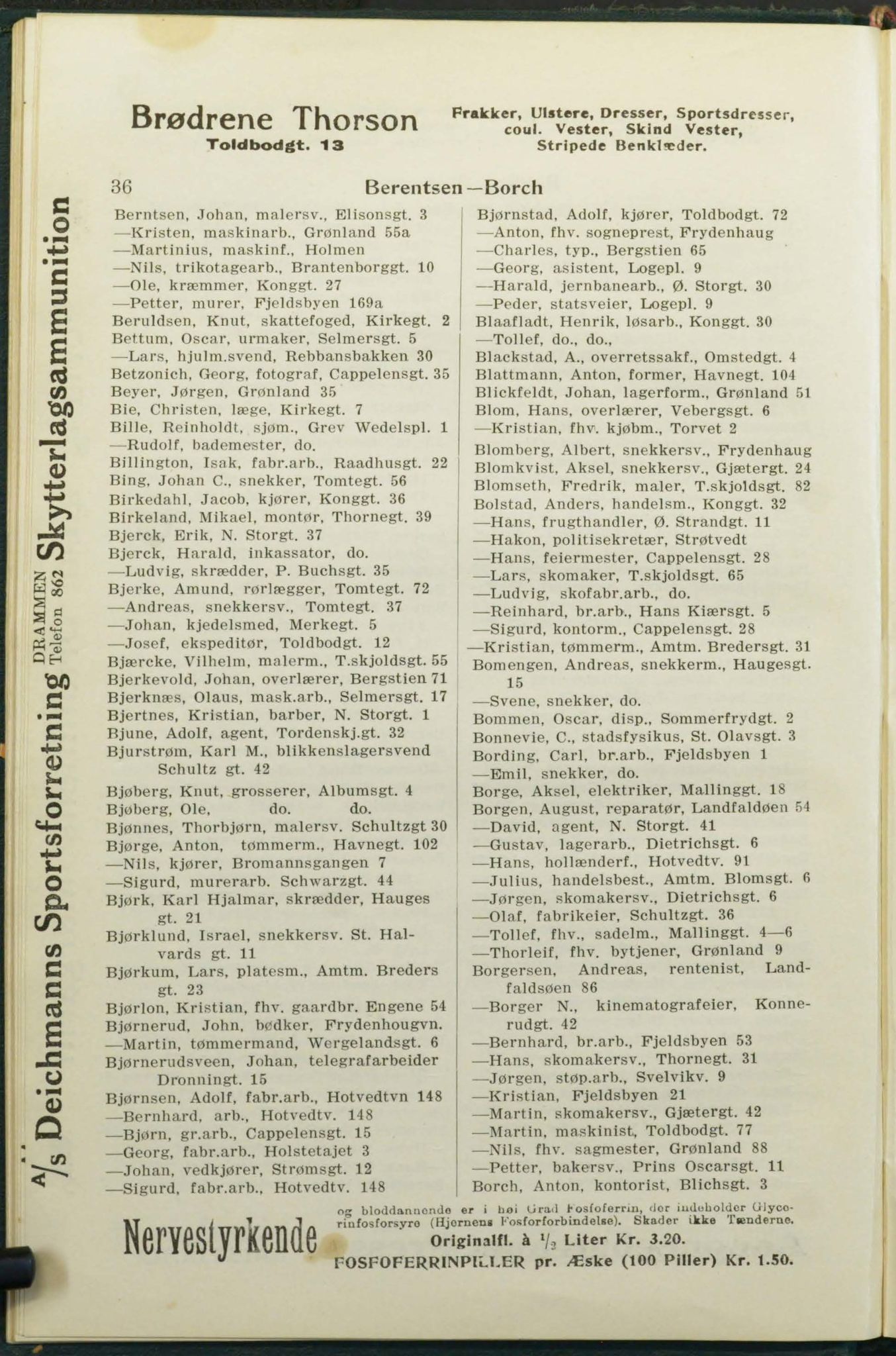 Drammen adressebok, DRMK/-, 1916-1917, p. 36