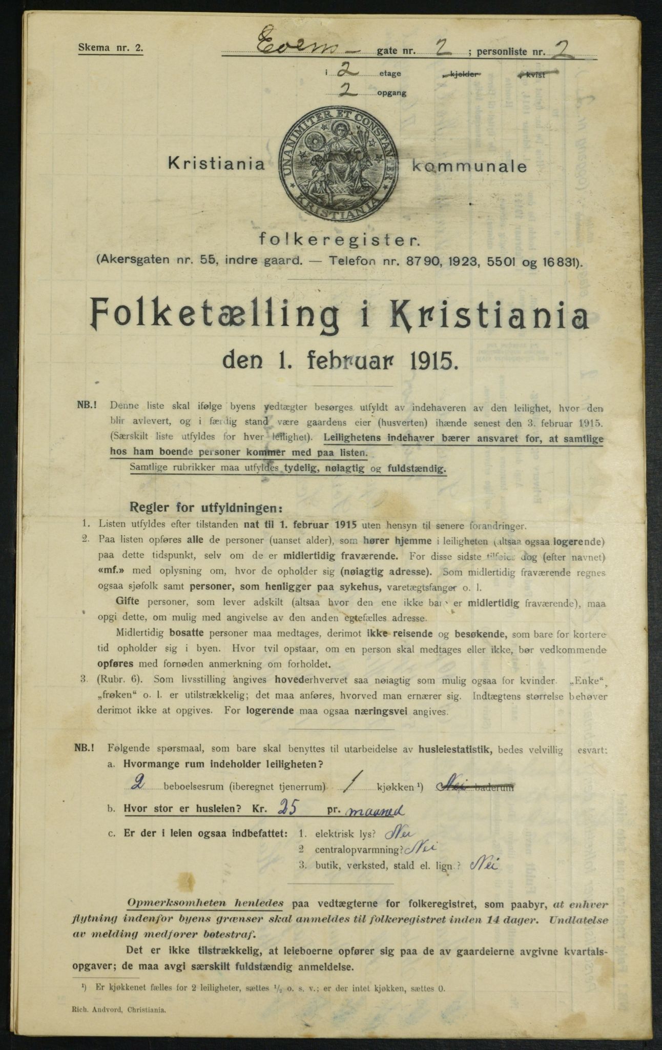 OBA, Municipal Census 1915 for Kristiania, 1915, p. 22443