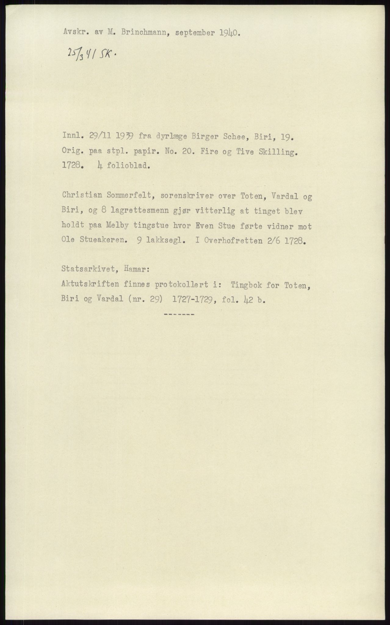 Samlinger til kildeutgivelse, Diplomavskriftsamlingen, RA/EA-4053/H/Ha, p. 3484