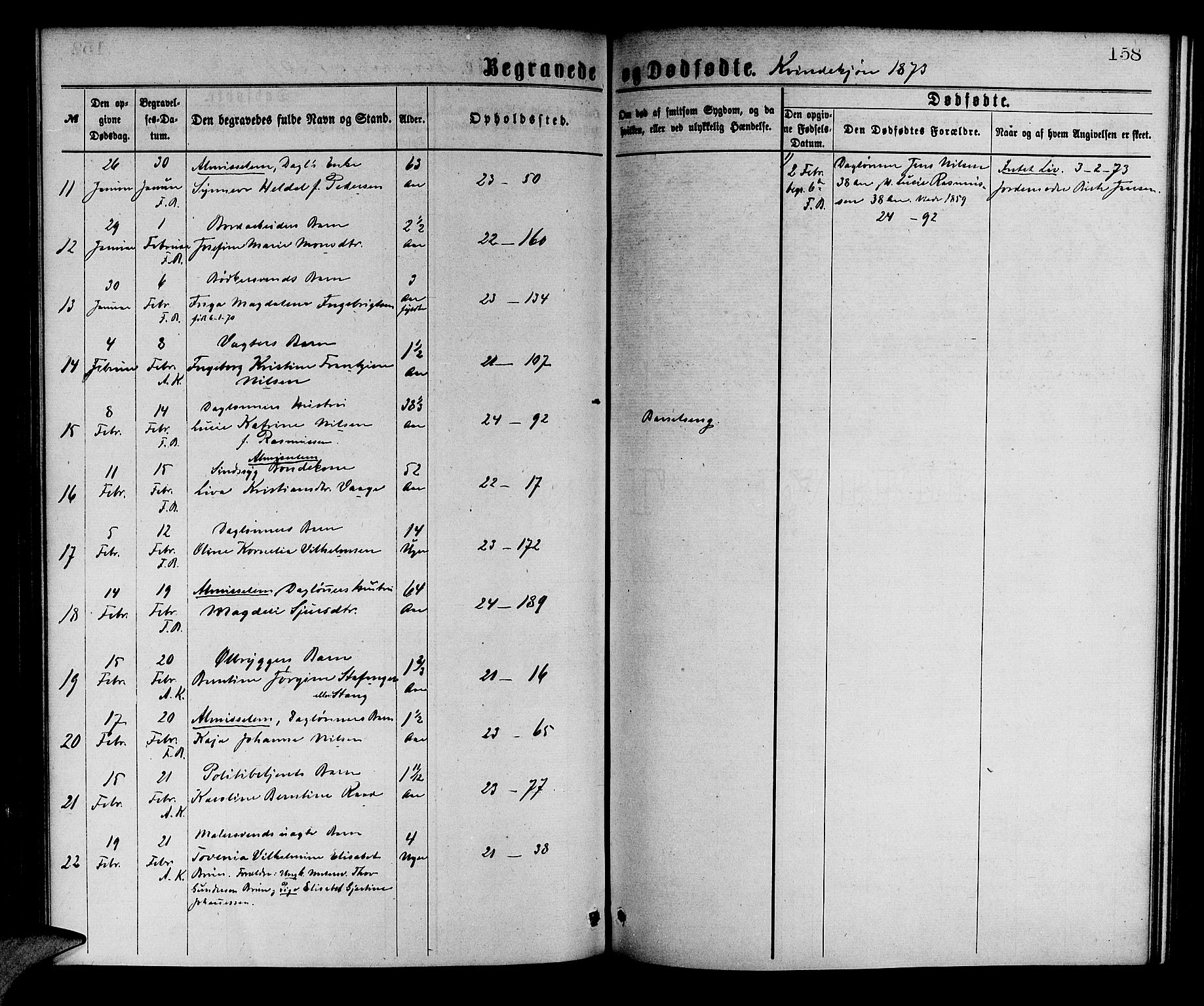 Korskirken sokneprestembete, AV/SAB-A-76101/H/Hab: Parish register (copy) no. E 3, 1871-1883, p. 158