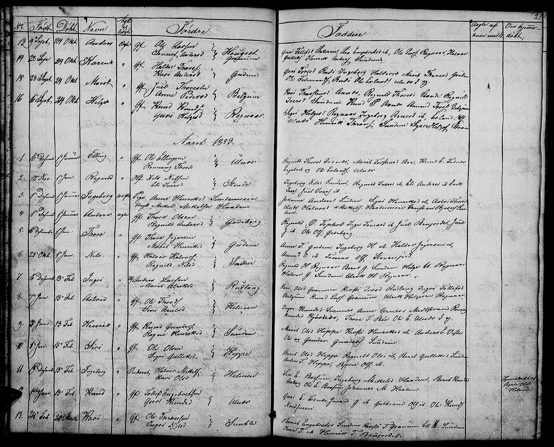 Nord-Aurdal prestekontor, SAH/PREST-132/H/Ha/Hab/L0004: Parish register (copy) no. 4, 1842-1882, p. 21