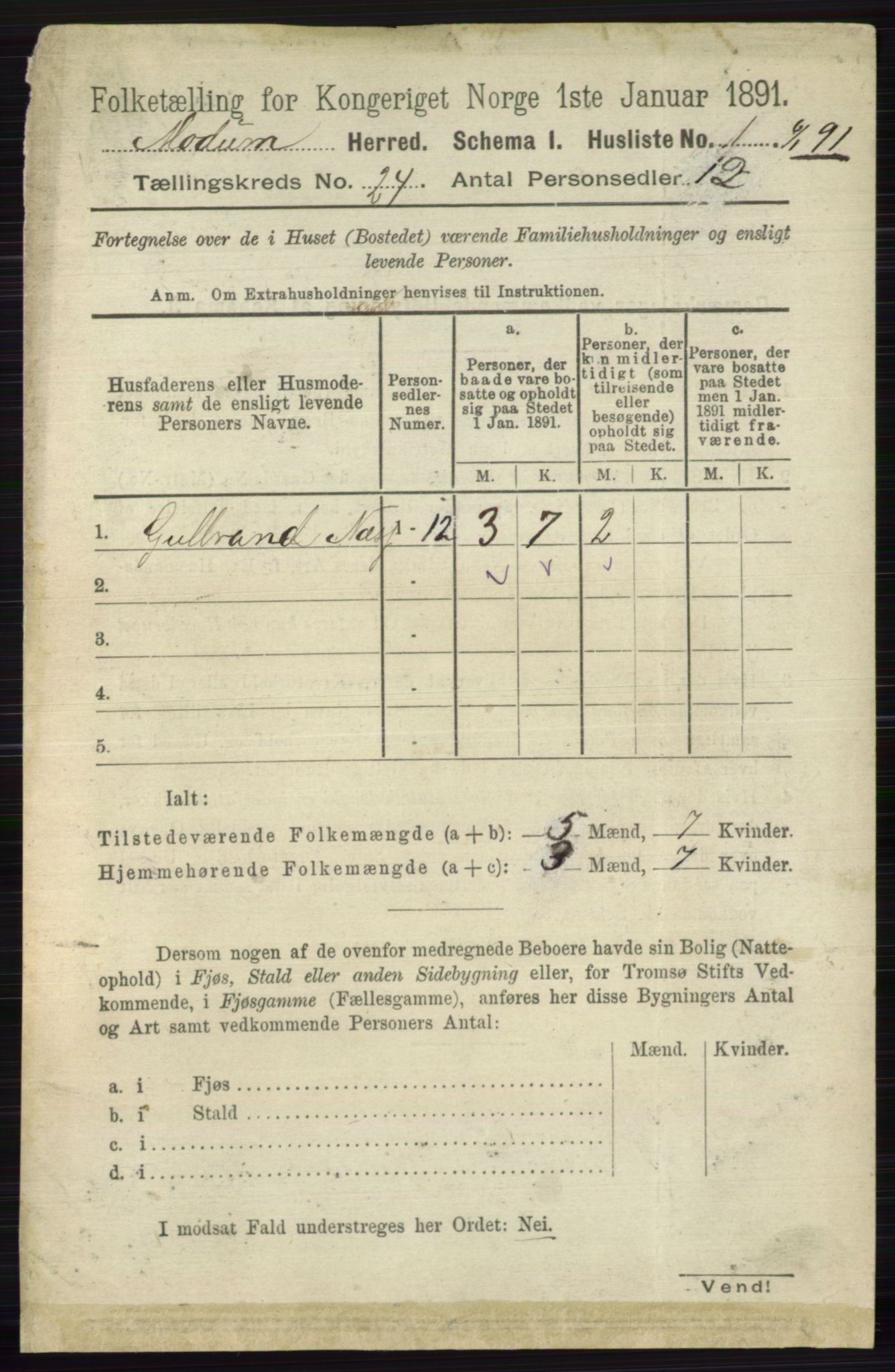 RA, 1891 census for 0623 Modum, 1891, p. 8817