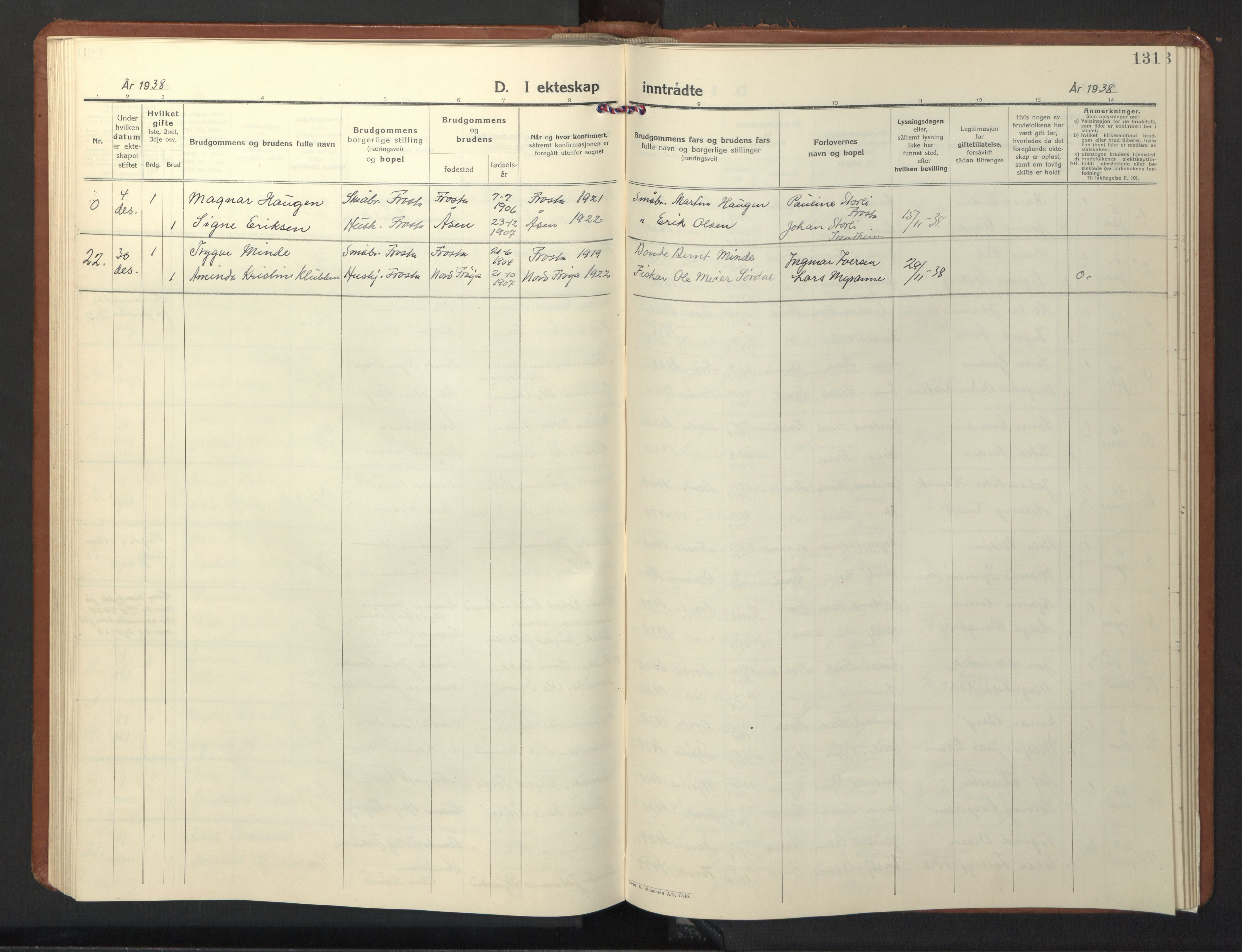 Ministerialprotokoller, klokkerbøker og fødselsregistre - Nord-Trøndelag, SAT/A-1458/713/L0125: Parish register (copy) no. 713C02, 1931-1941, p. 131