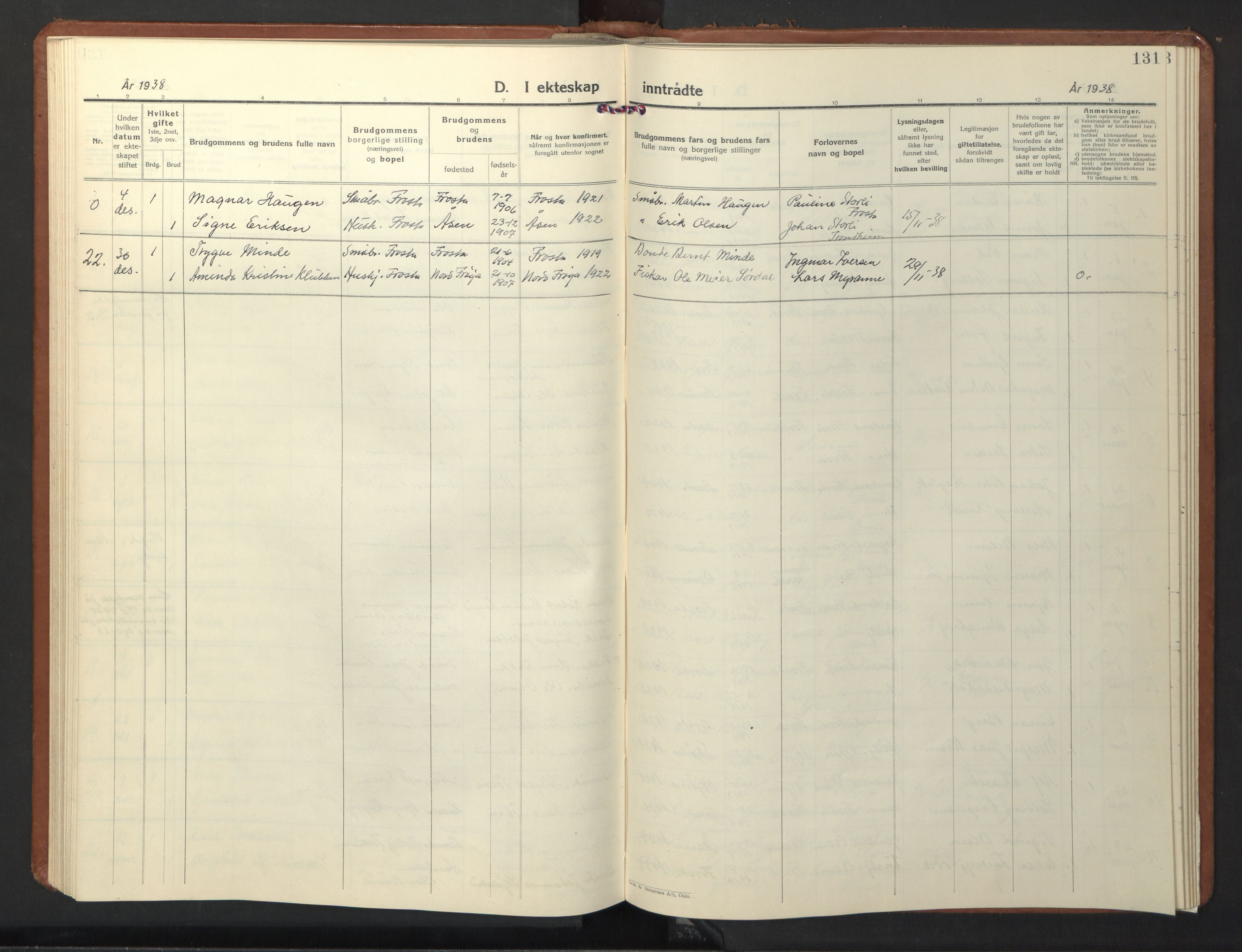 Ministerialprotokoller, klokkerbøker og fødselsregistre - Nord-Trøndelag, AV/SAT-A-1458/713/L0125: Parish register (copy) no. 713C02, 1931-1941, p. 131