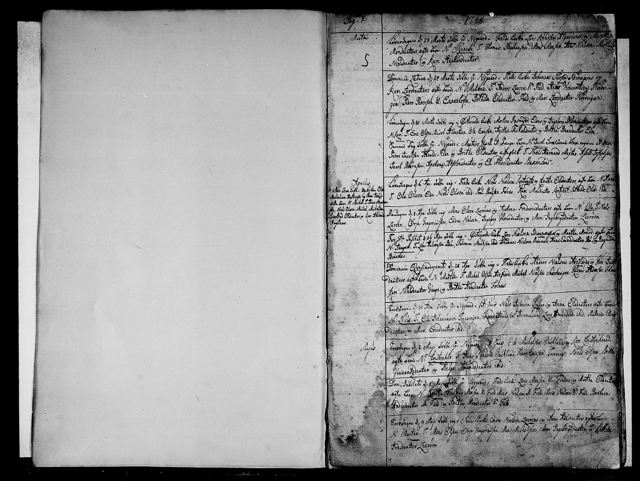 Sund sokneprestembete, SAB/A-99930: Parish register (official) no. A 4, 1748-1769, p. 0-1