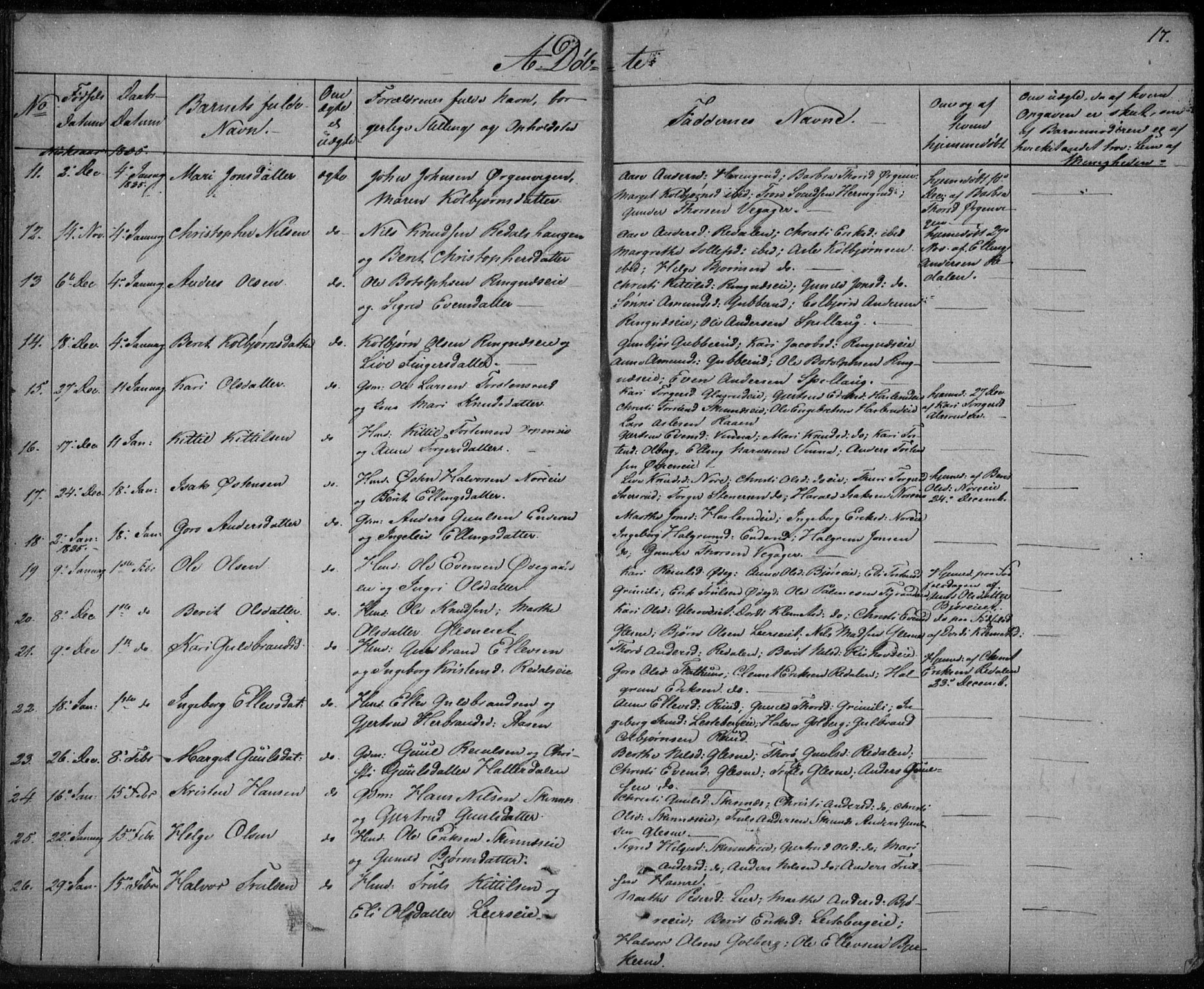 Krødsherad kirkebøker, SAKO/A-19/F/Fa/L0002: Parish register (official) no. 2, 1829-1851, p. 17