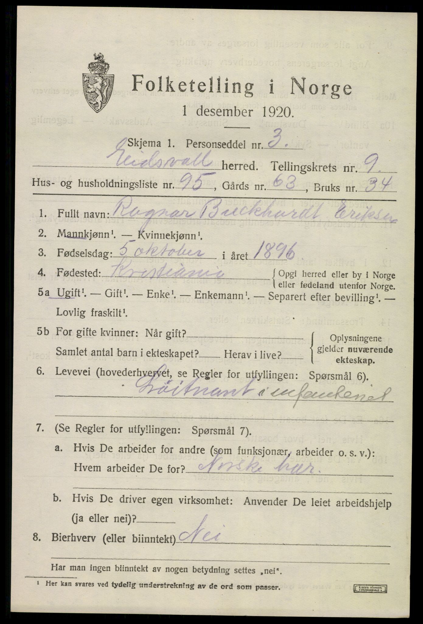 SAO, 1920 census for Eidsvoll, 1920, p. 15555