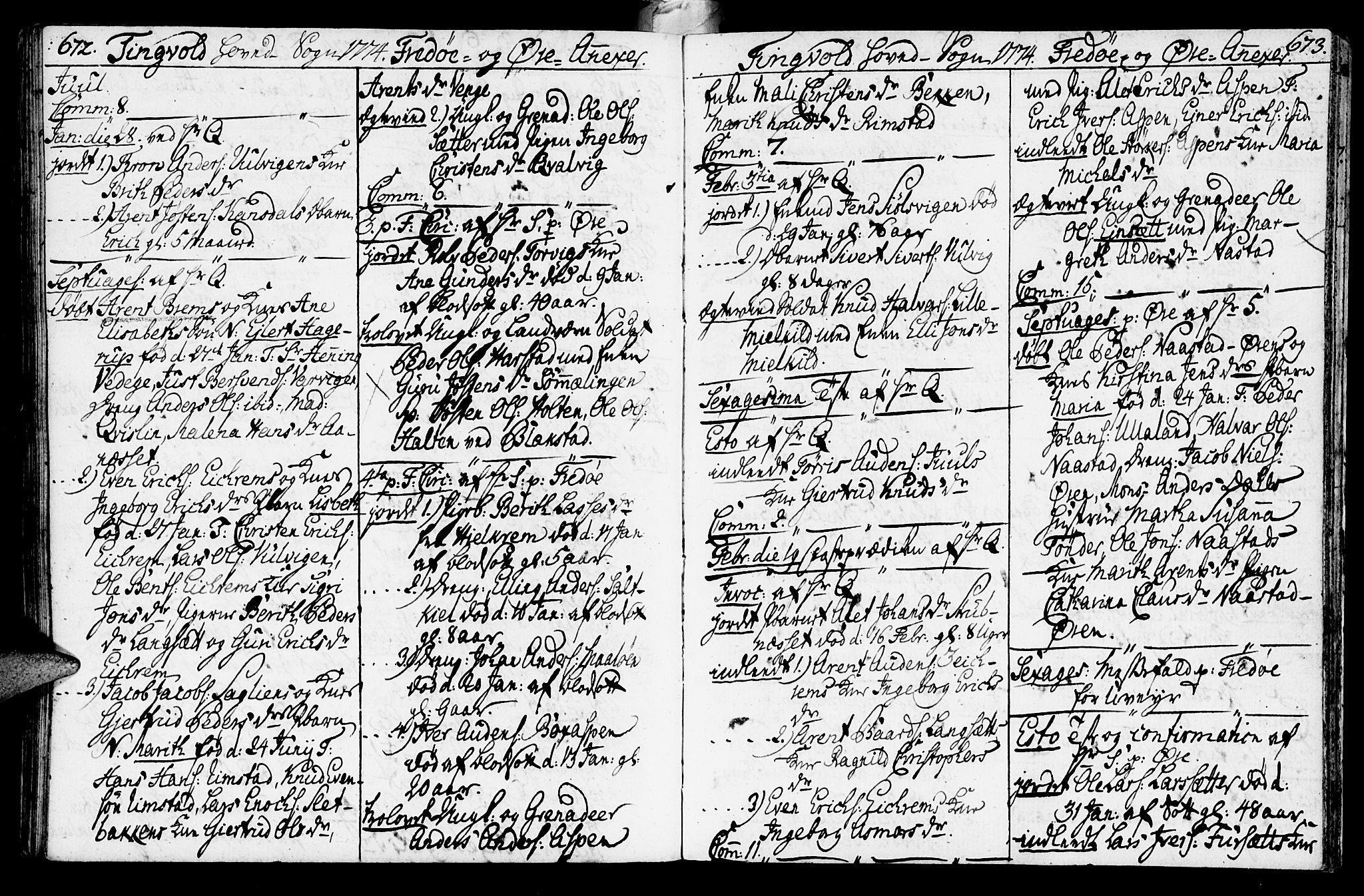 Ministerialprotokoller, klokkerbøker og fødselsregistre - Møre og Romsdal, SAT/A-1454/586/L0979: Parish register (official) no. 586A05, 1751-1776, p. 672-673