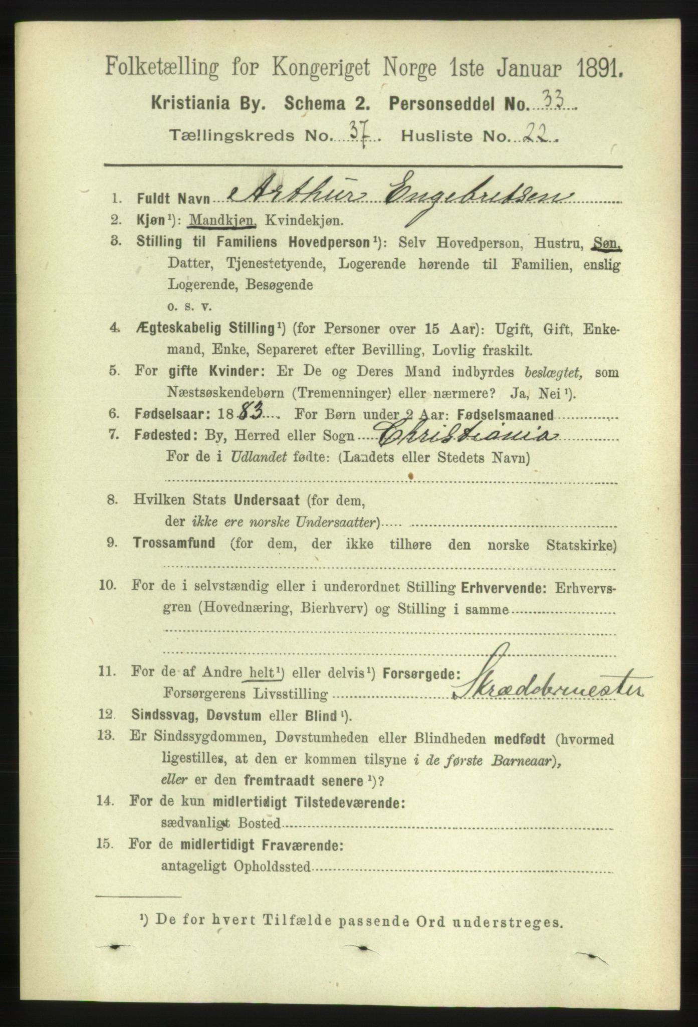 RA, 1891 census for 0301 Kristiania, 1891, p. 21012