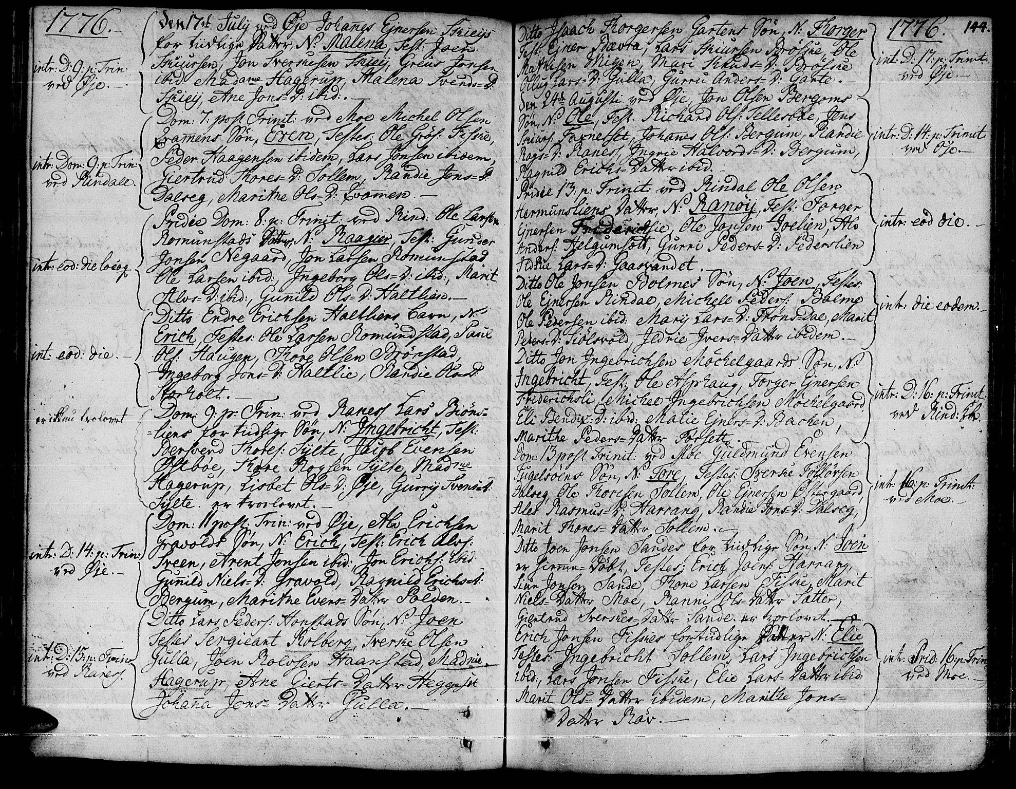 Ministerialprotokoller, klokkerbøker og fødselsregistre - Møre og Romsdal, AV/SAT-A-1454/595/L1039: Parish register (official) no. 595A01, 1750-1796, p. 144