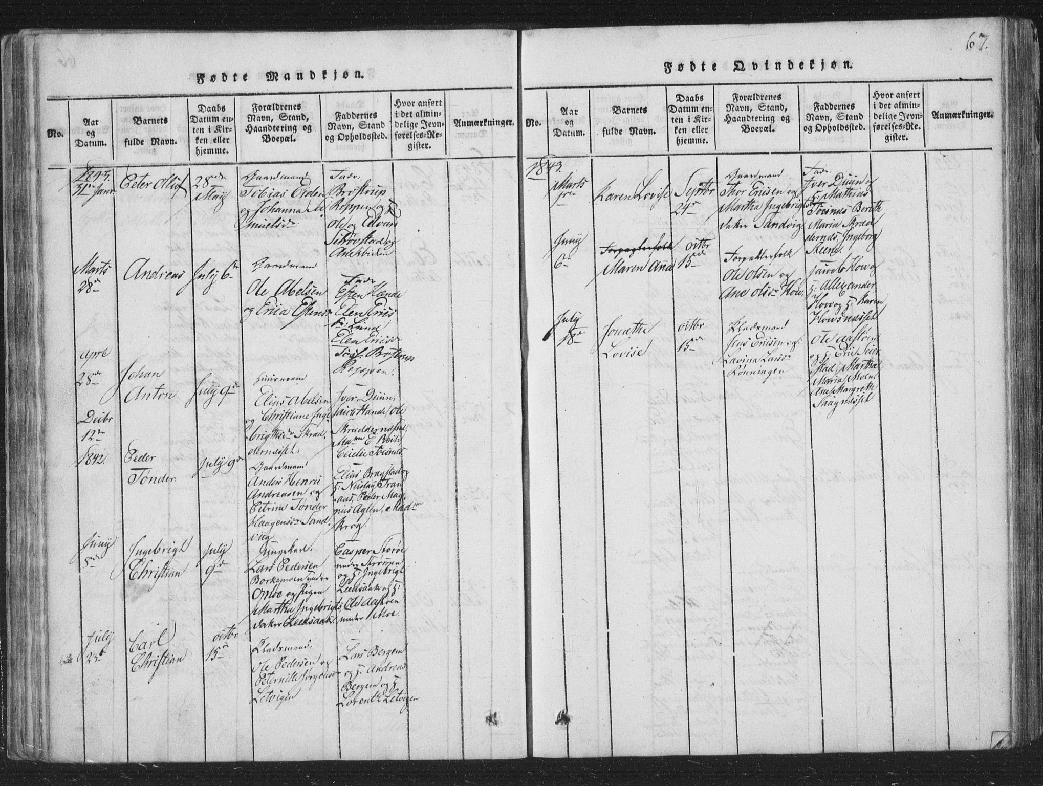 Ministerialprotokoller, klokkerbøker og fødselsregistre - Nord-Trøndelag, SAT/A-1458/773/L0613: Parish register (official) no. 773A04, 1815-1845, p. 67