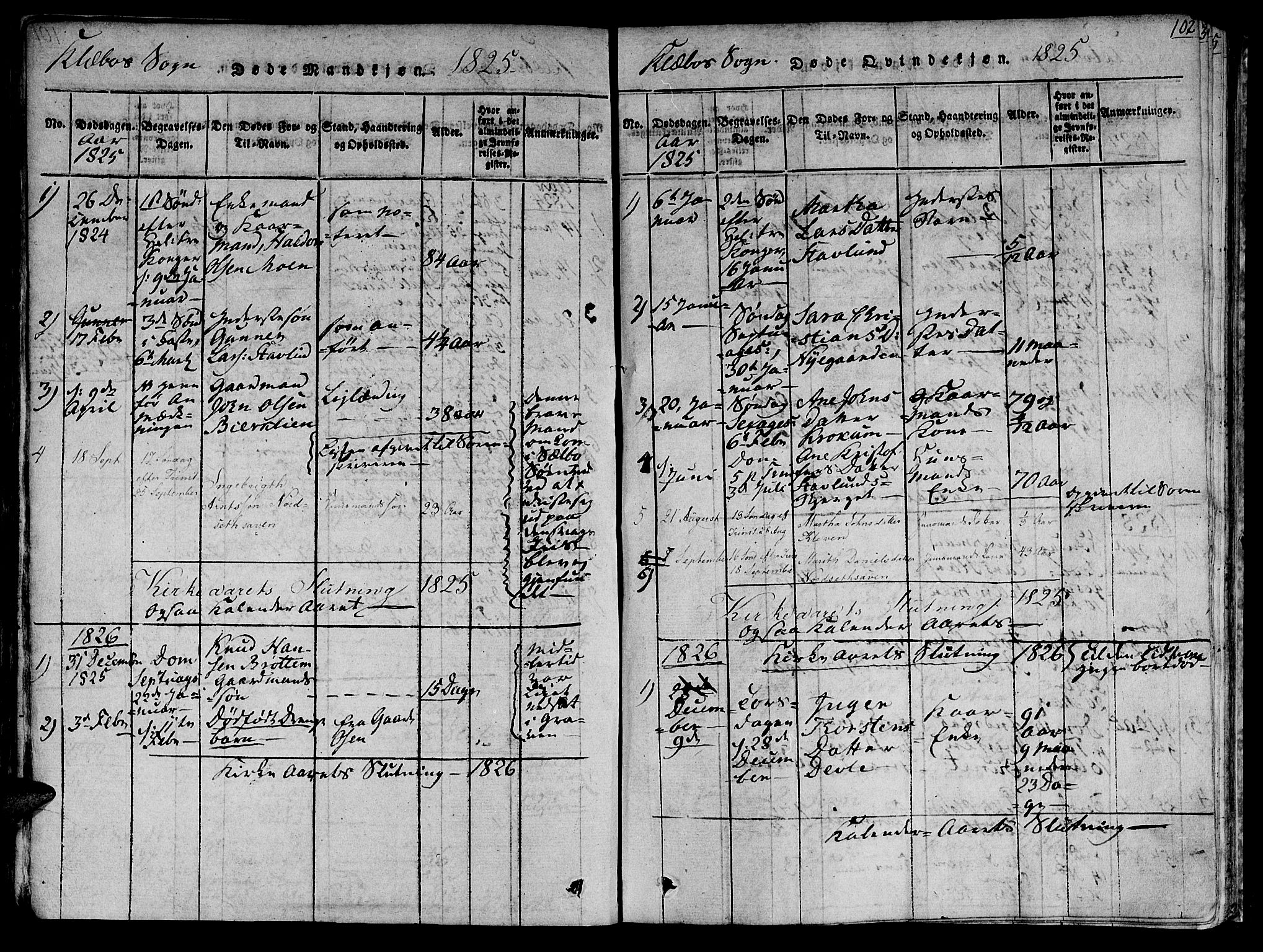 Ministerialprotokoller, klokkerbøker og fødselsregistre - Sør-Trøndelag, SAT/A-1456/618/L0439: Parish register (official) no. 618A04 /1, 1816-1843, p. 102