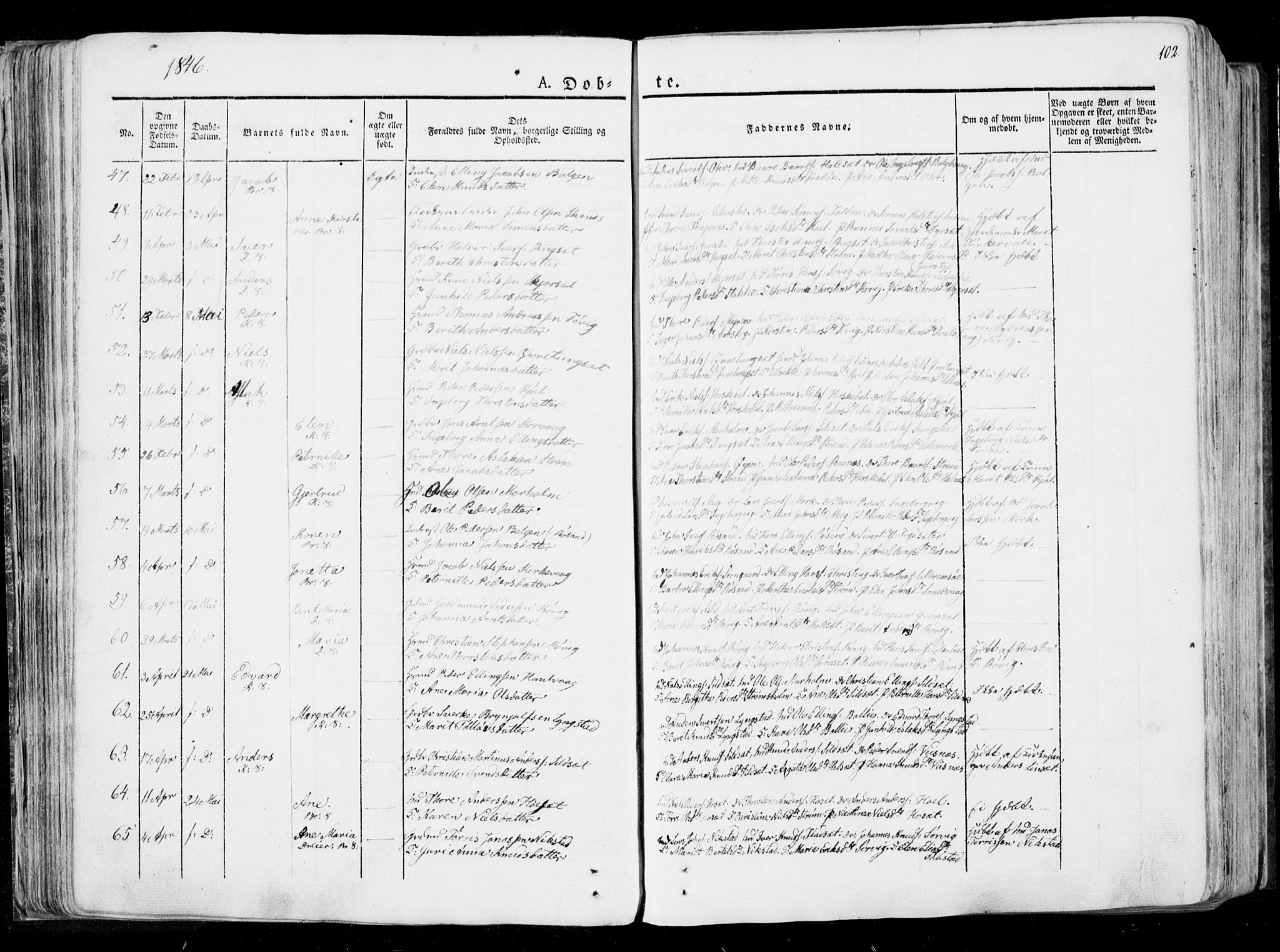 Ministerialprotokoller, klokkerbøker og fødselsregistre - Møre og Romsdal, AV/SAT-A-1454/568/L0803: Parish register (official) no. 568A10, 1830-1853, p. 102