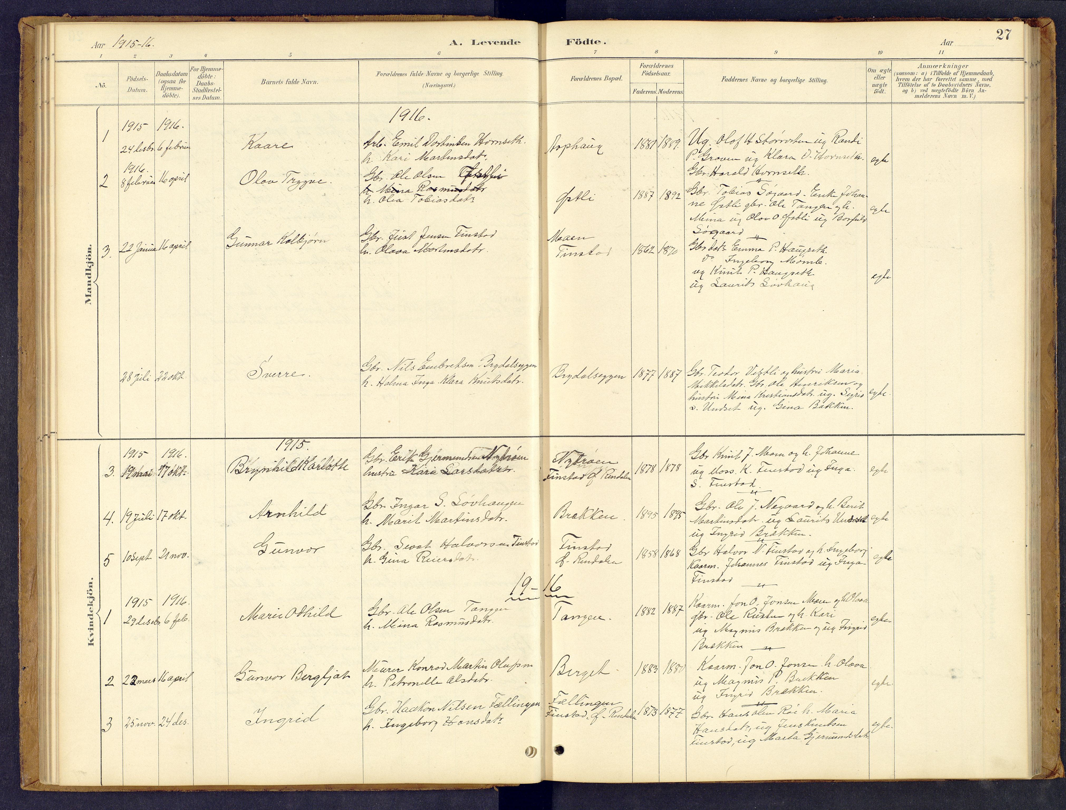 Tynset prestekontor, AV/SAH-PREST-058/H/Ha/Hab/L0008: Parish register (copy) no. 8, 1884-1916, p. 27