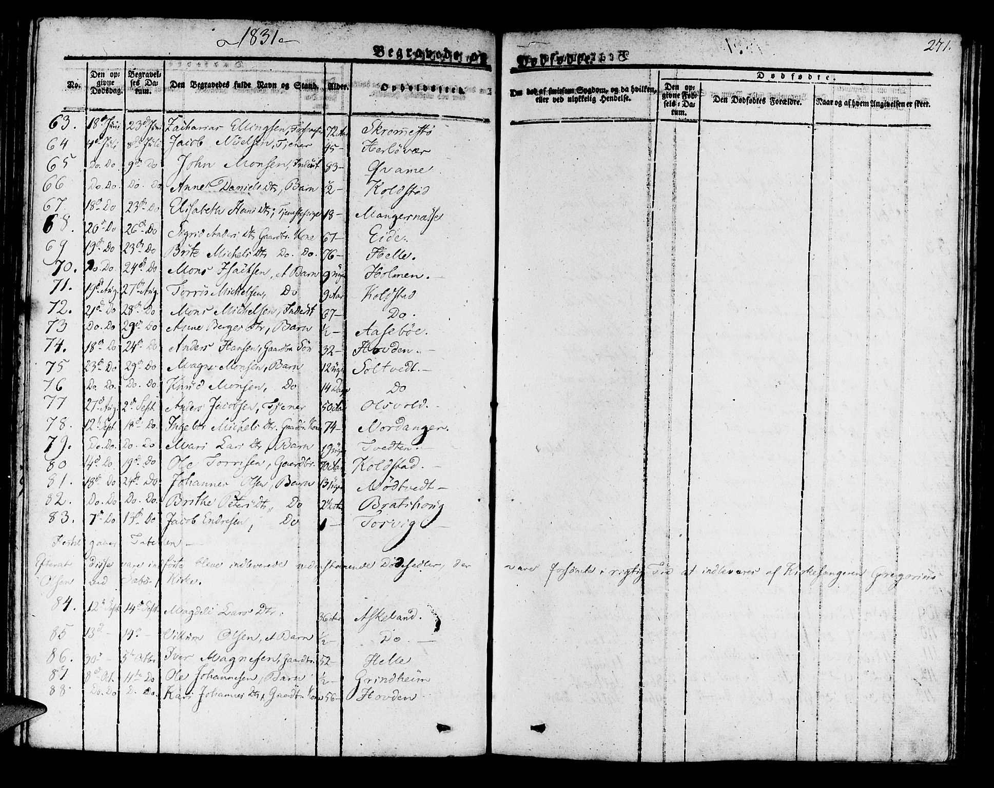 Manger sokneprestembete, AV/SAB-A-76801/H/Haa: Parish register (official) no. A 4, 1824-1838, p. 271